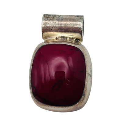 Mexico Sterling Red Stone Pendant 16.6g