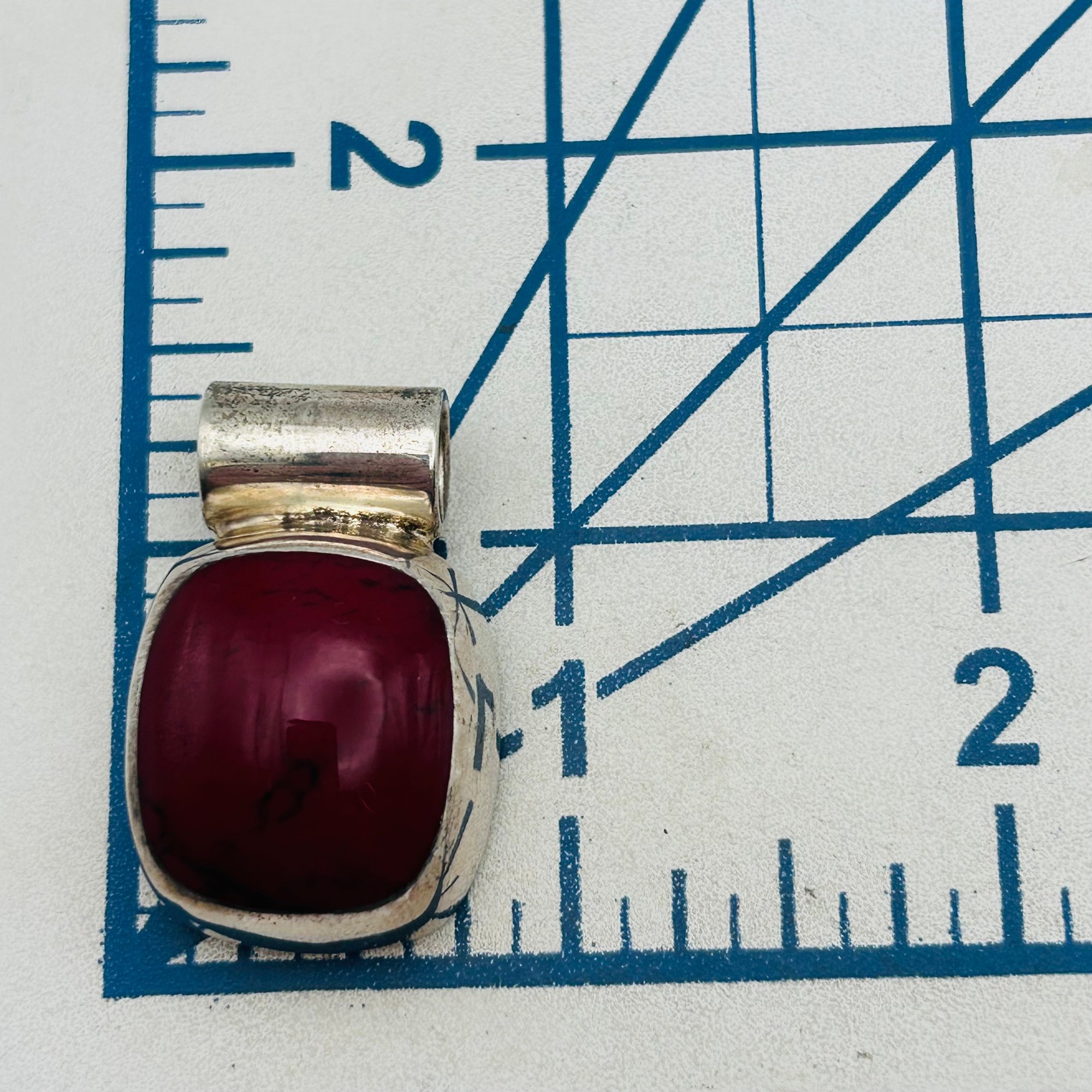 Mexico Sterling Red Stone Pendant