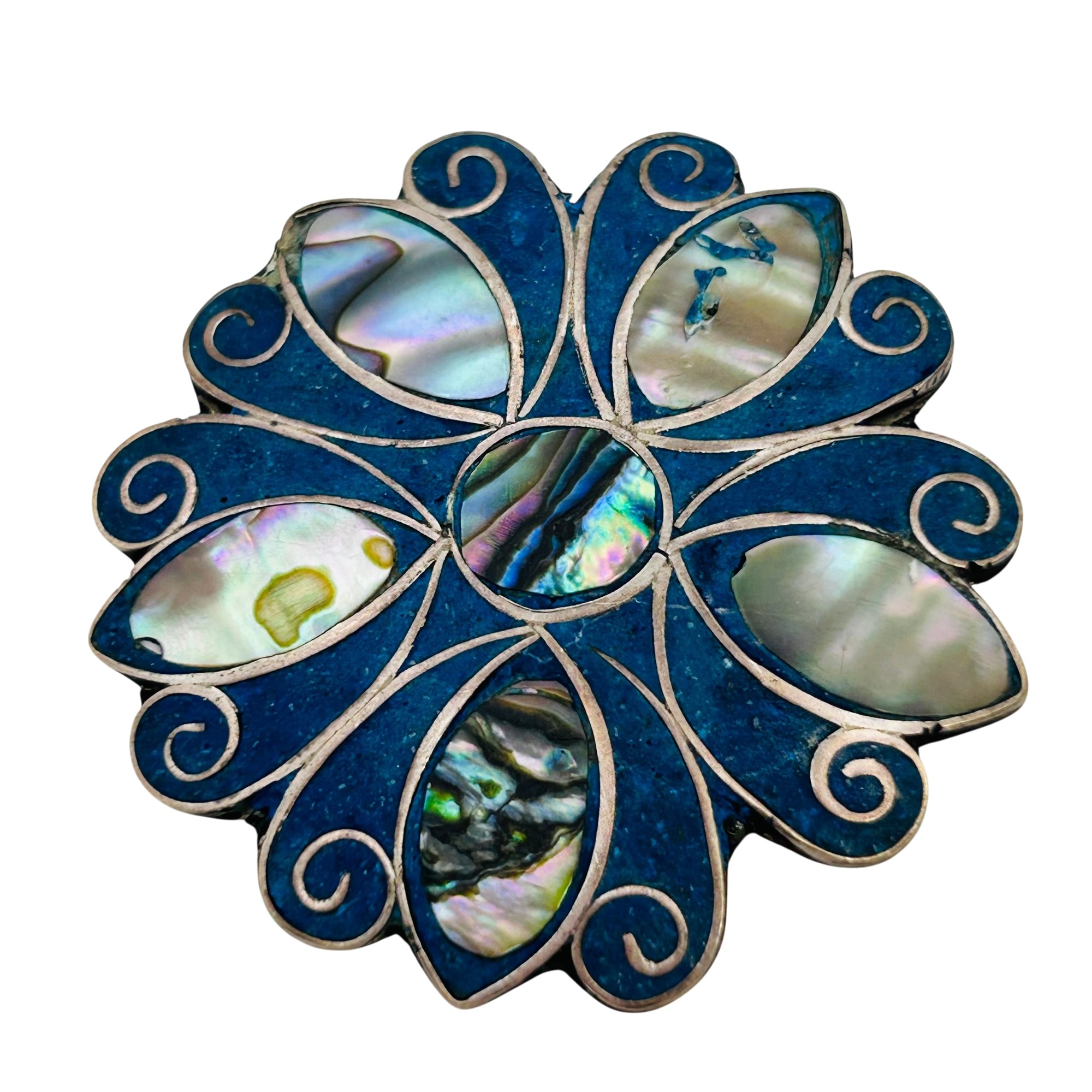 Mexico Sterling Multi-stone Pendant/Brooch