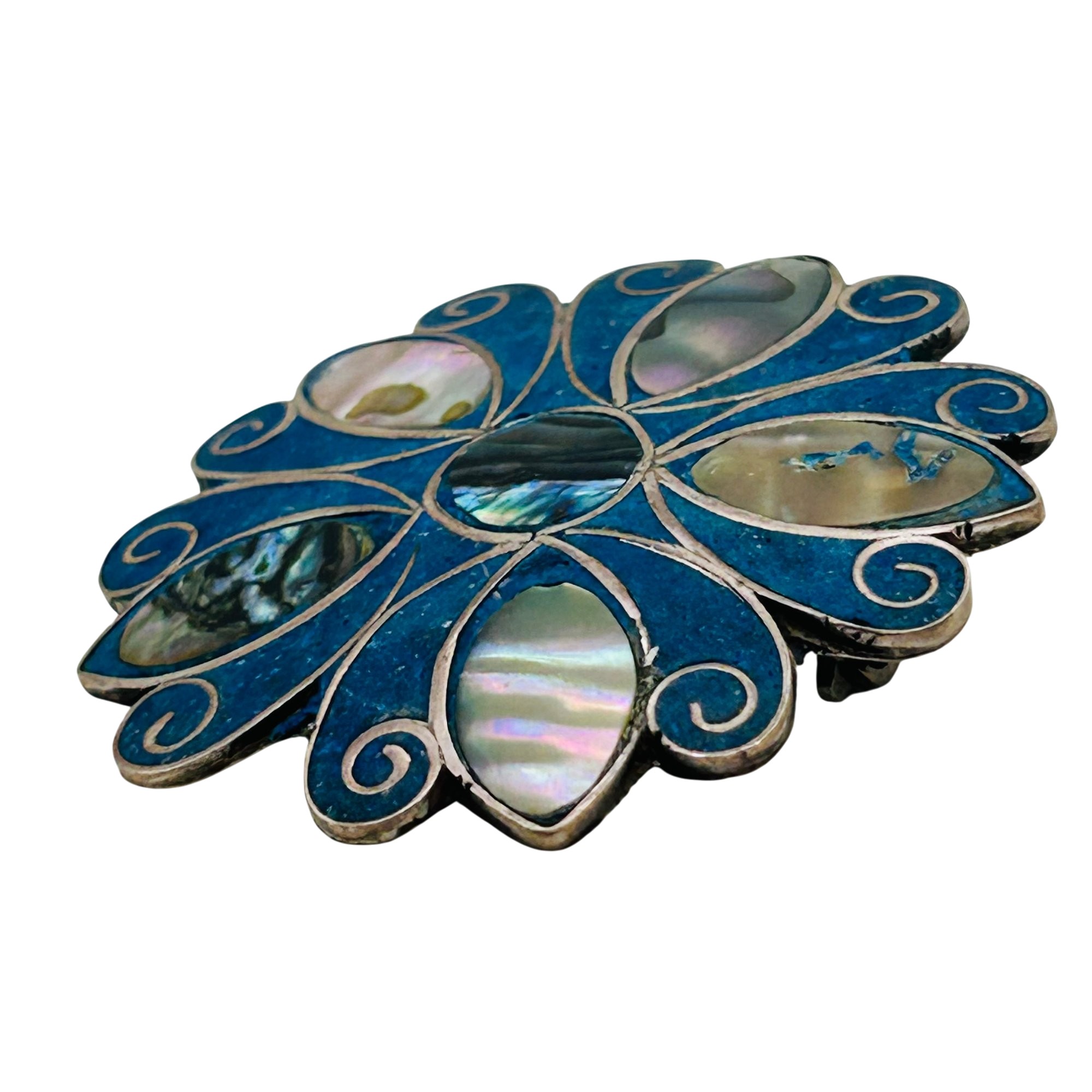 Mexico Sterling Multi-stone Pendant/Brooch