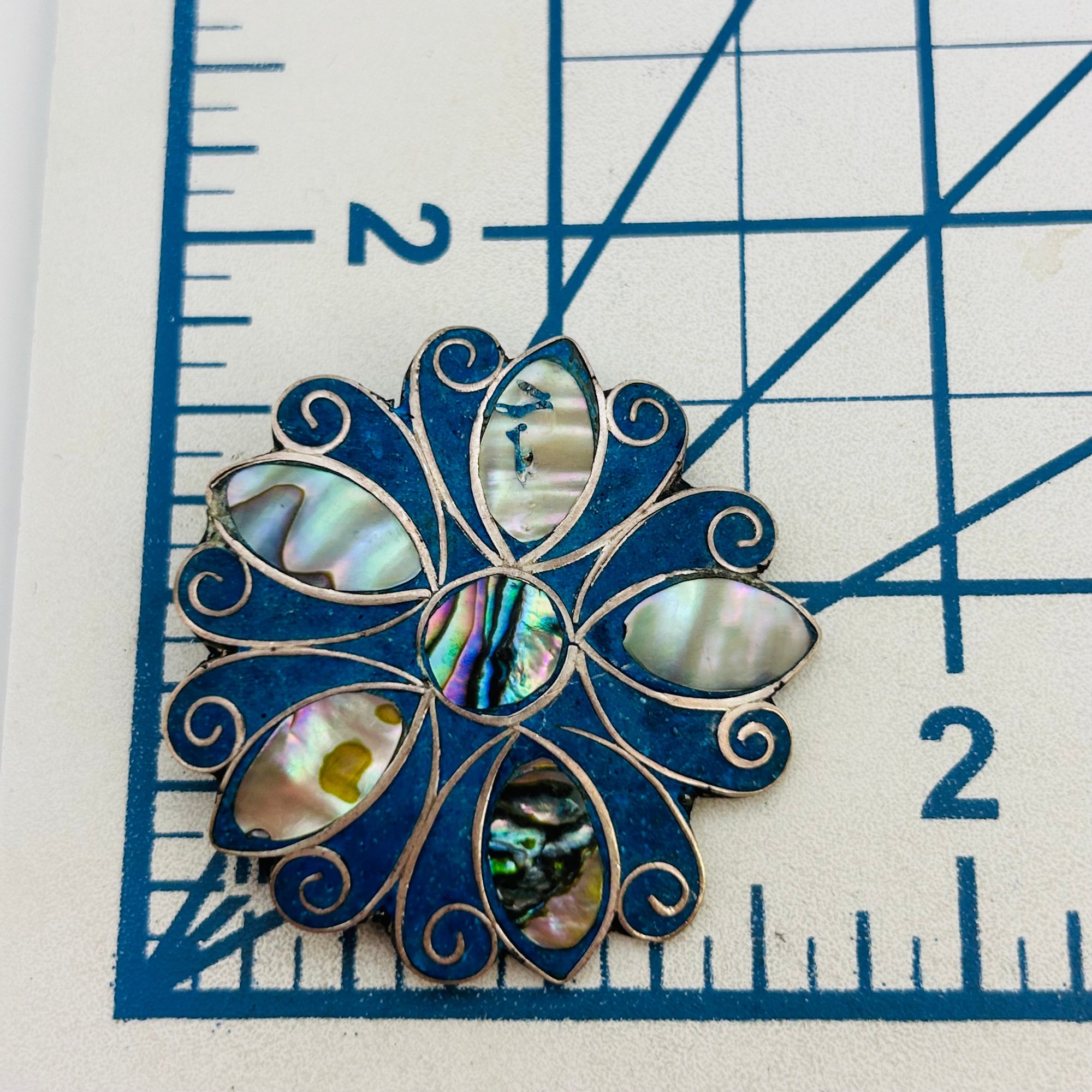 Mexico Sterling Multi-stone Pendant/Brooch