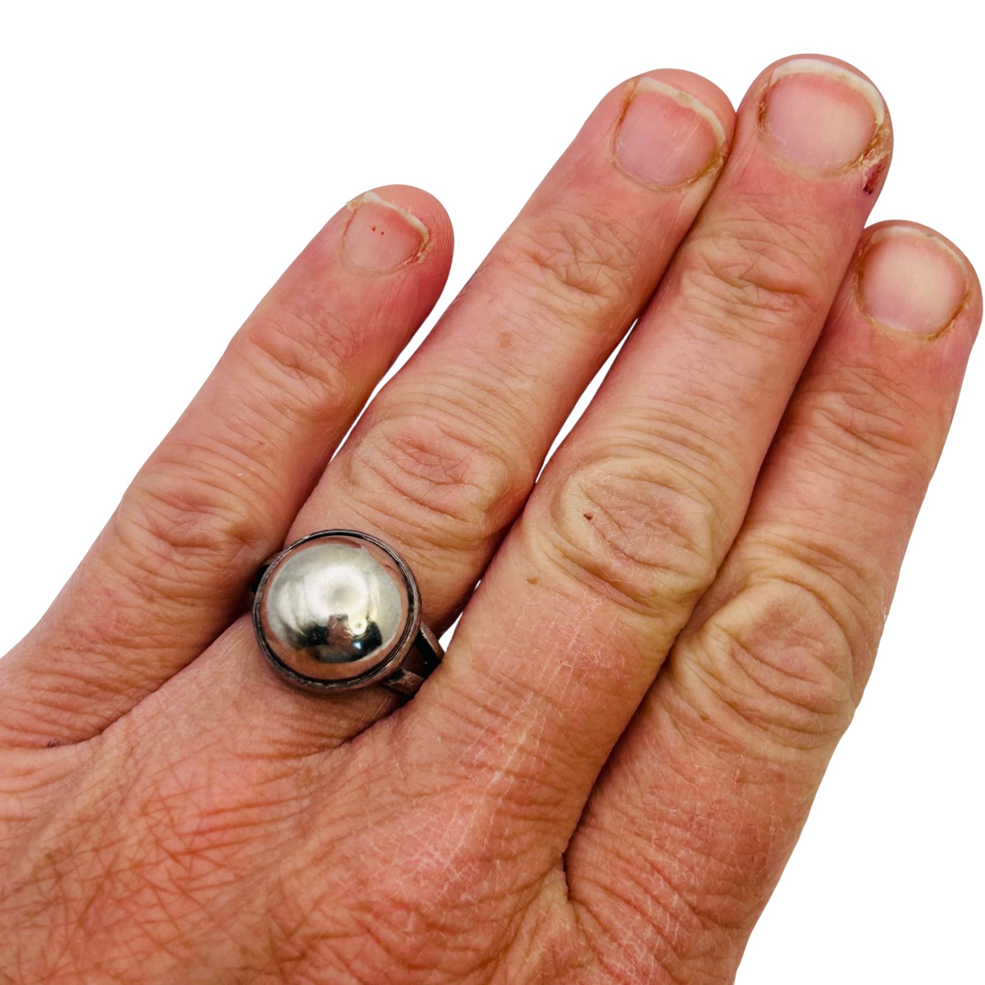Mexico Sterling Dome Ring Sz 6