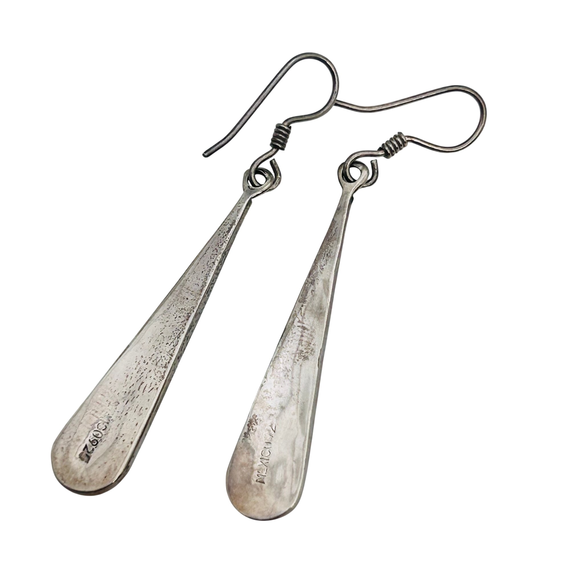 Mexico Sterling Turquoise Teardrop Earrings