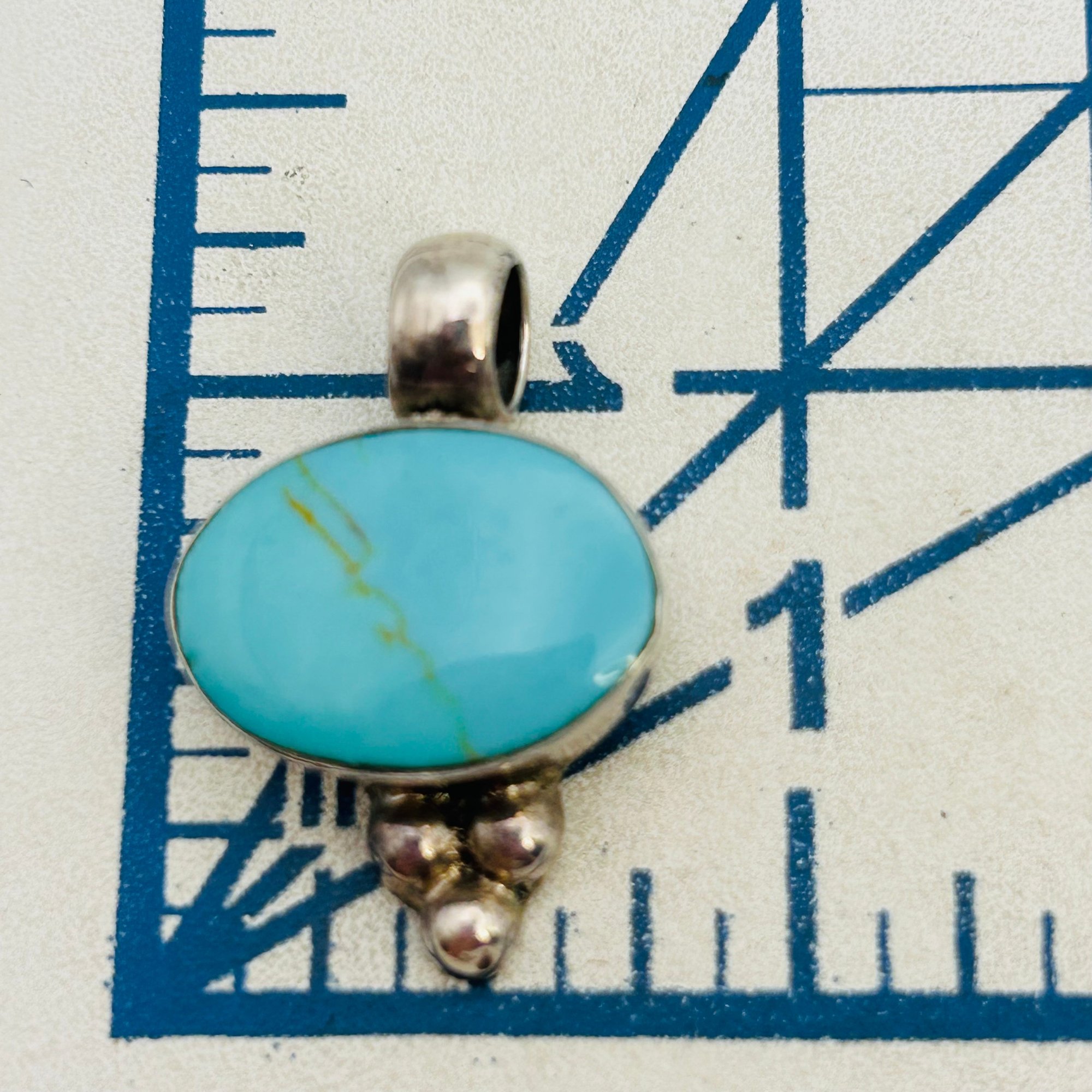 Mexico Sterling Turquoise Pendant