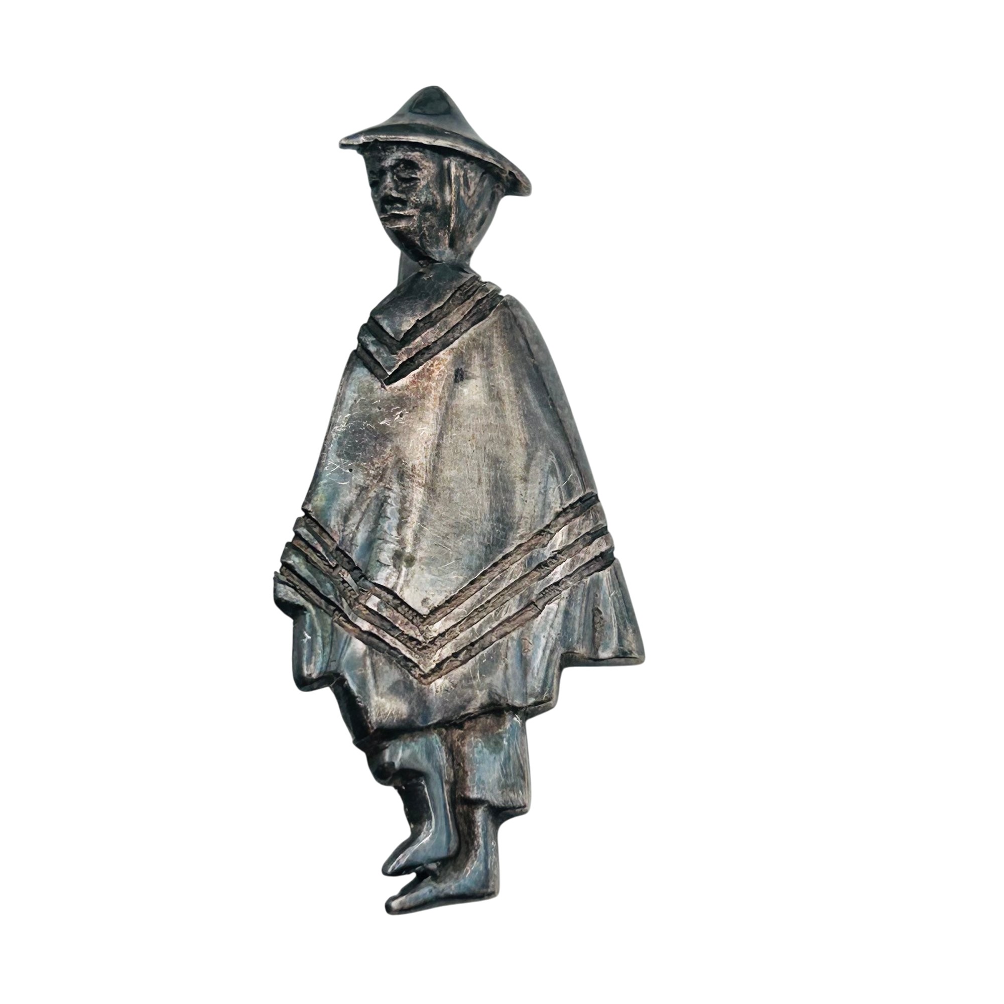 Vintage Peru Sterling Man Brooch