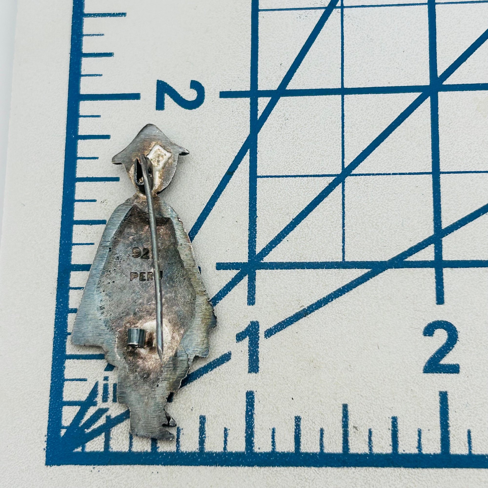 Vintage Peru Sterling Man Brooch
