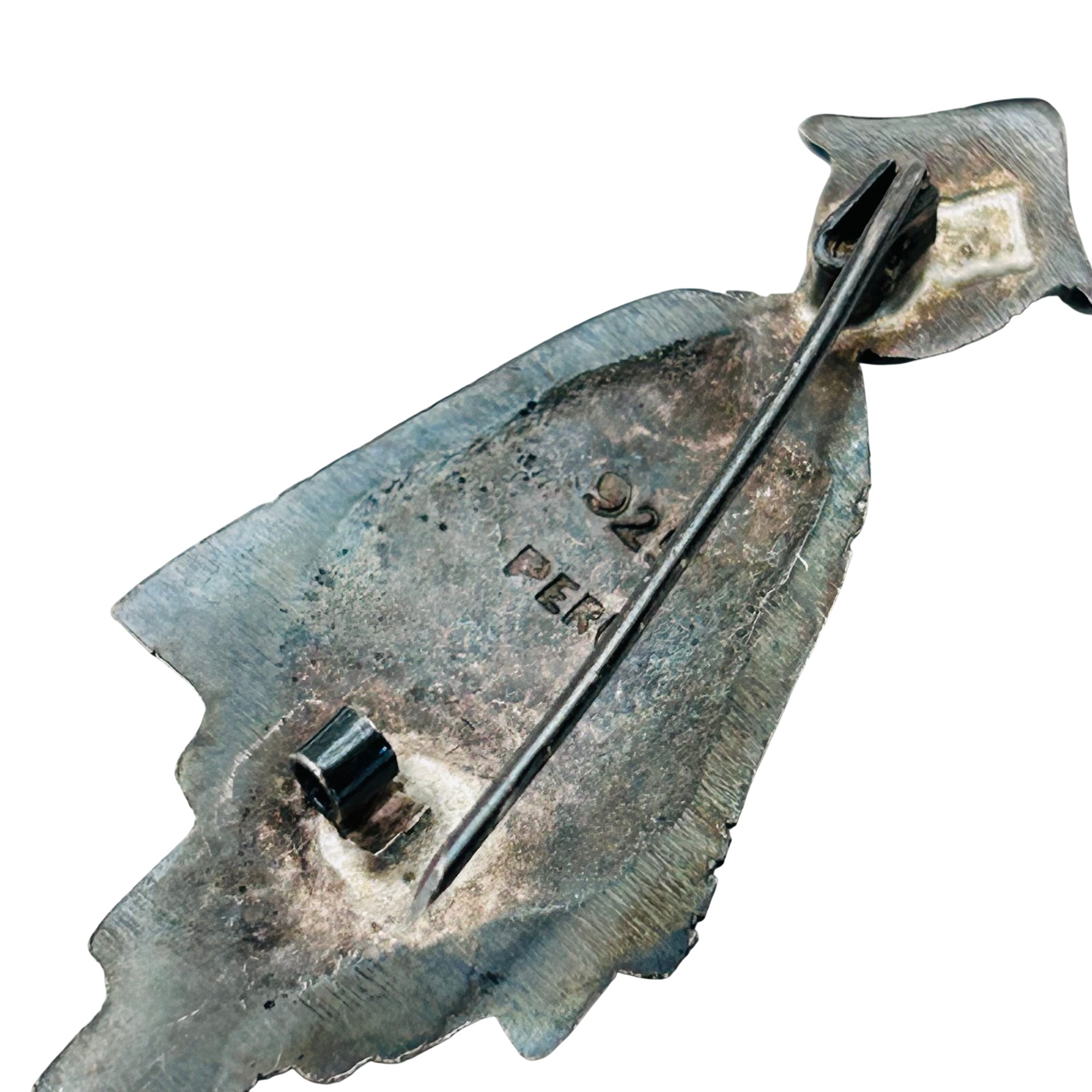 Vintage Peru Sterling Man Brooch
