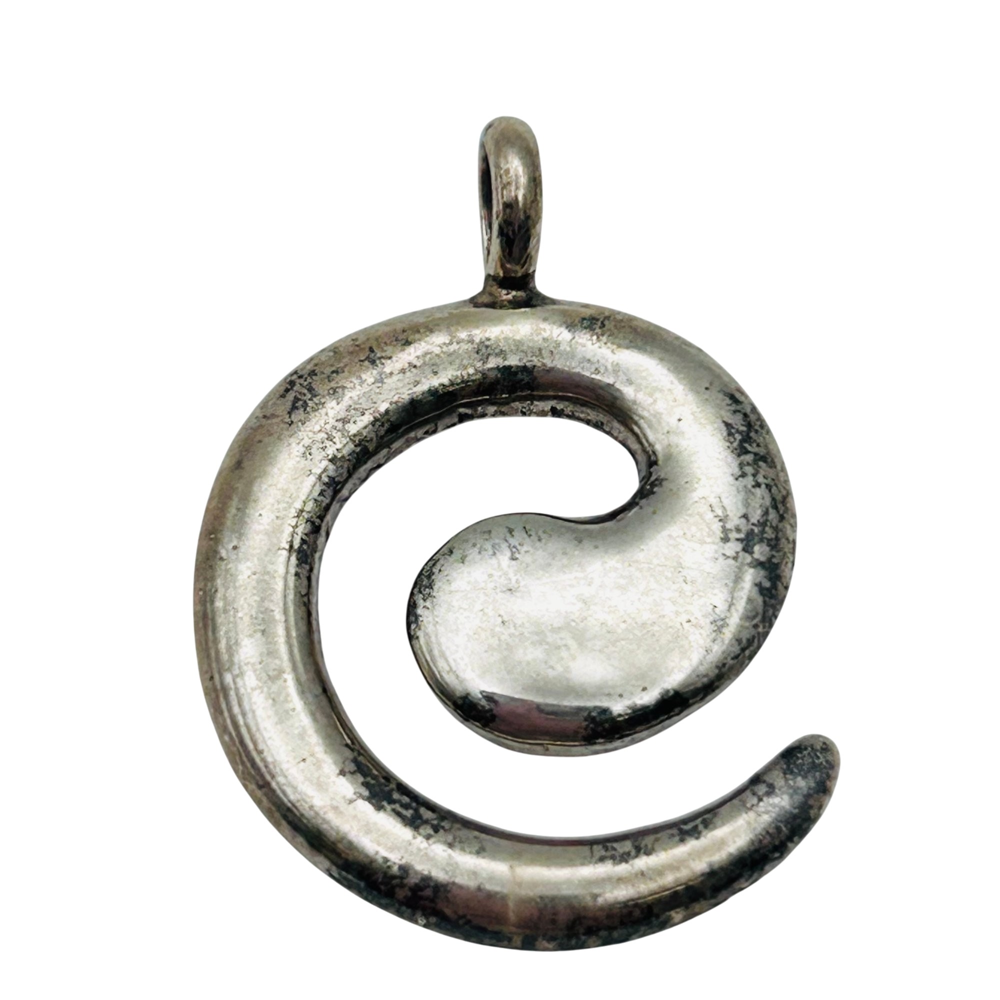 Signed Native Sterling Swirl Pendant