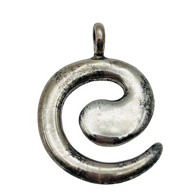Signed Native Sterling Swirl Pendant 3.3g | arrow picto mark