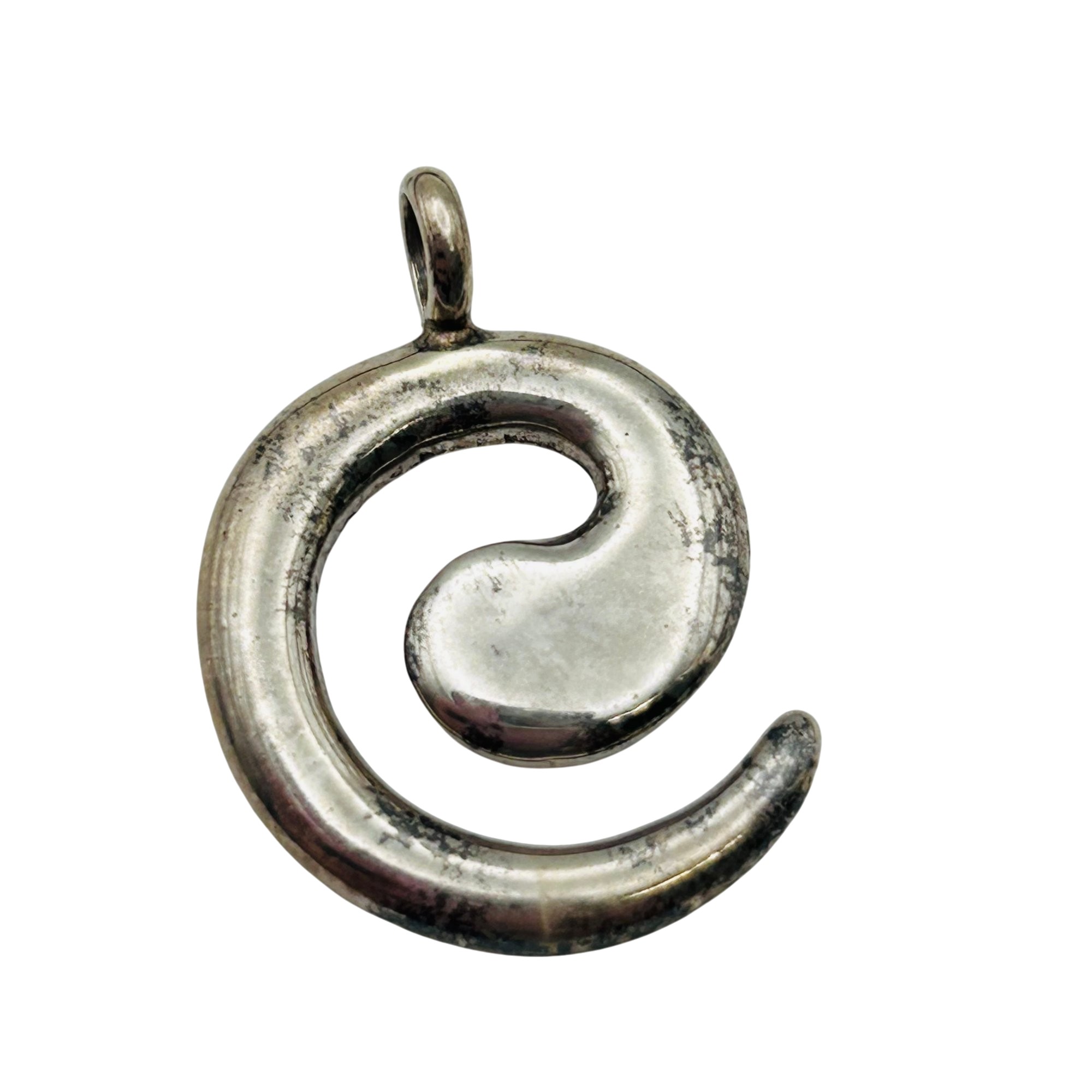 Signed Native Sterling Swirl Pendant