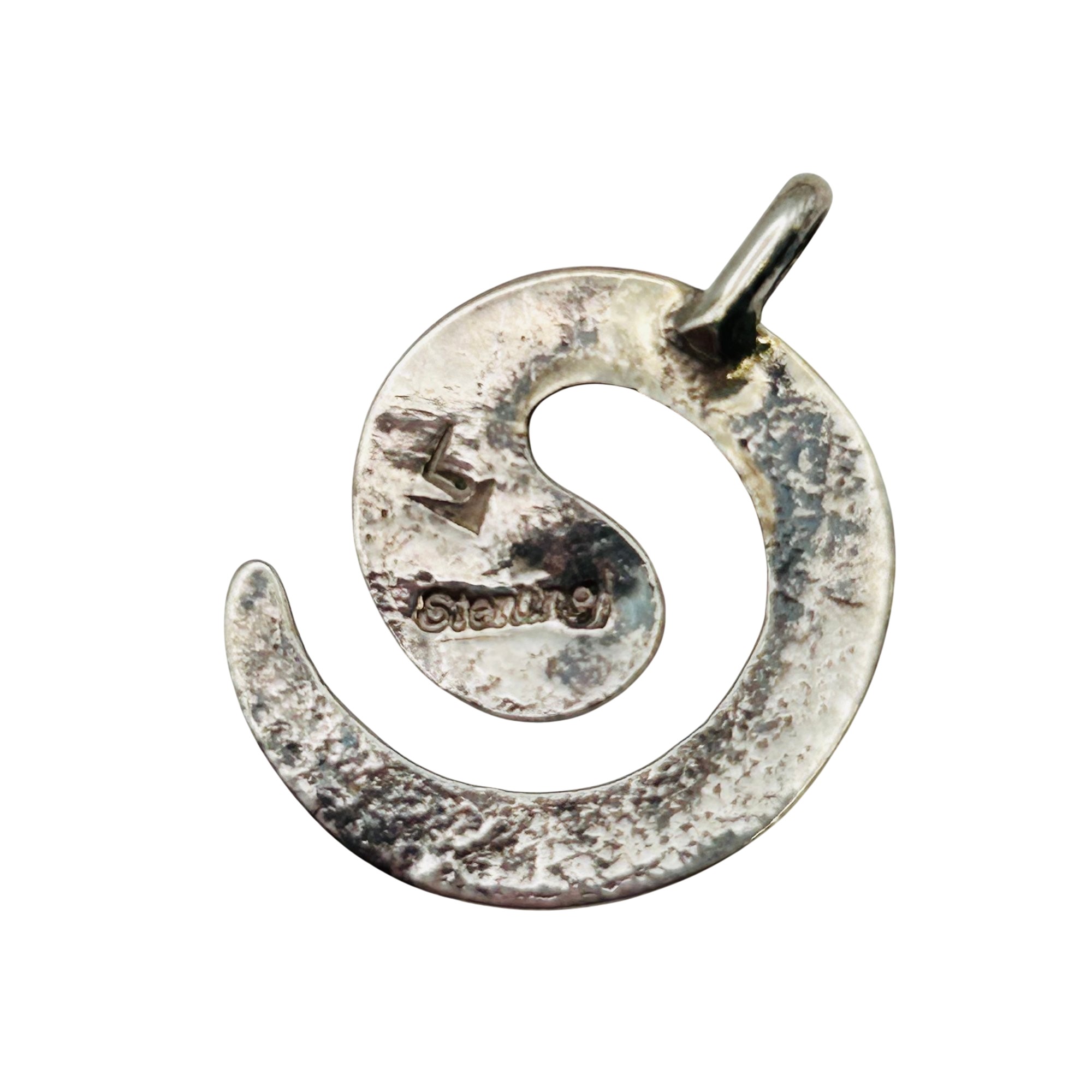 Signed Native Sterling Swirl Pendant