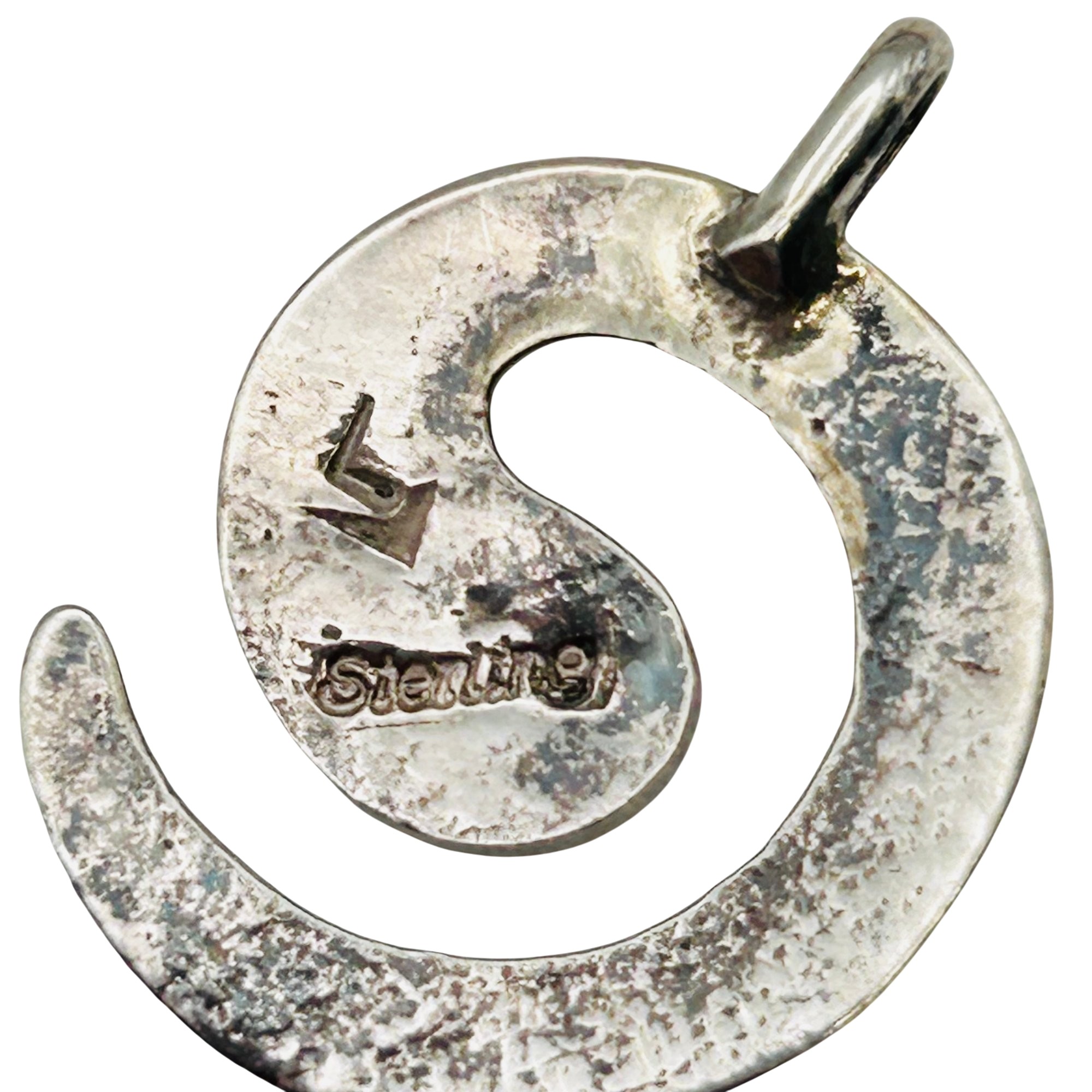 Signed Native Sterling Swirl Pendant