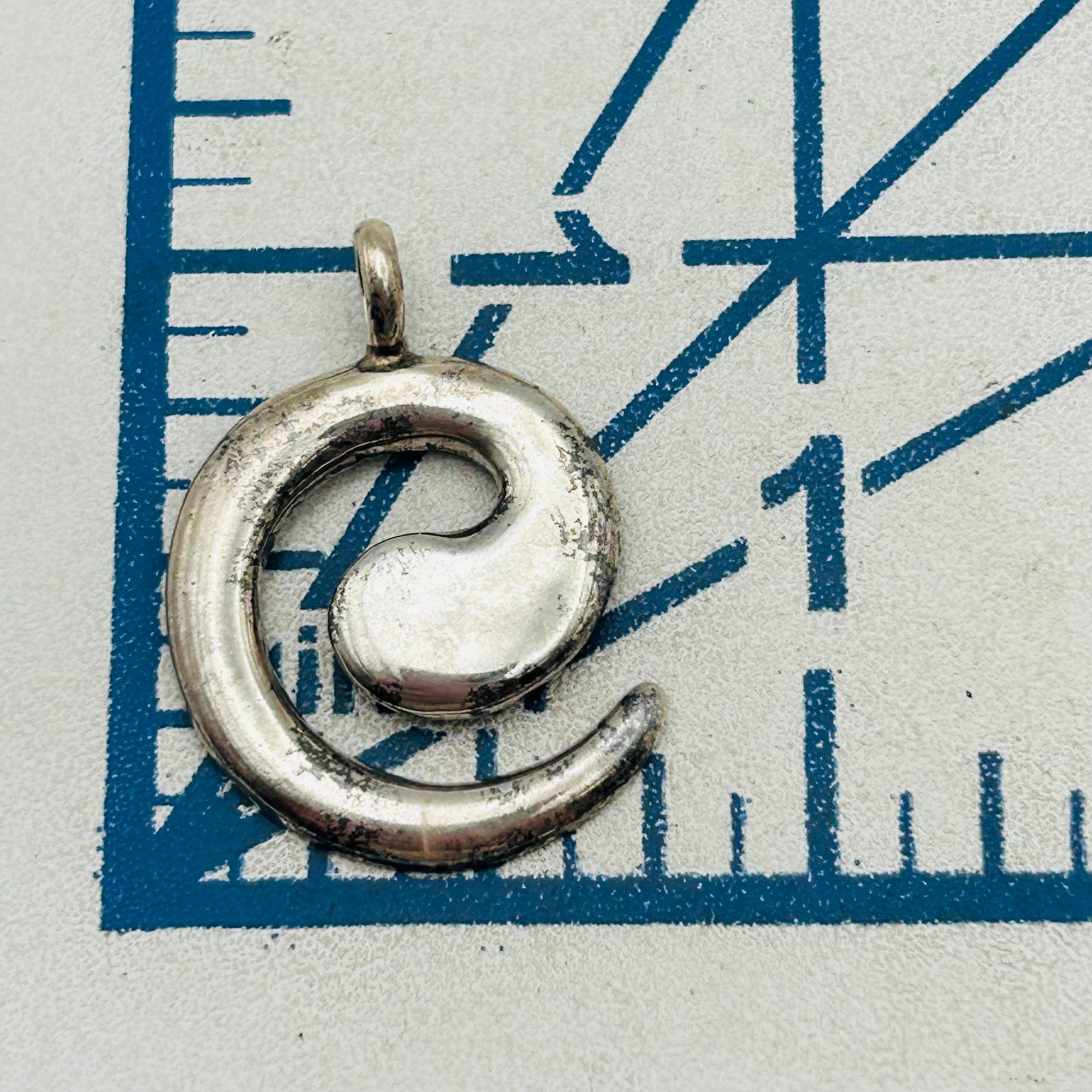 Signed Native Sterling Swirl Pendant