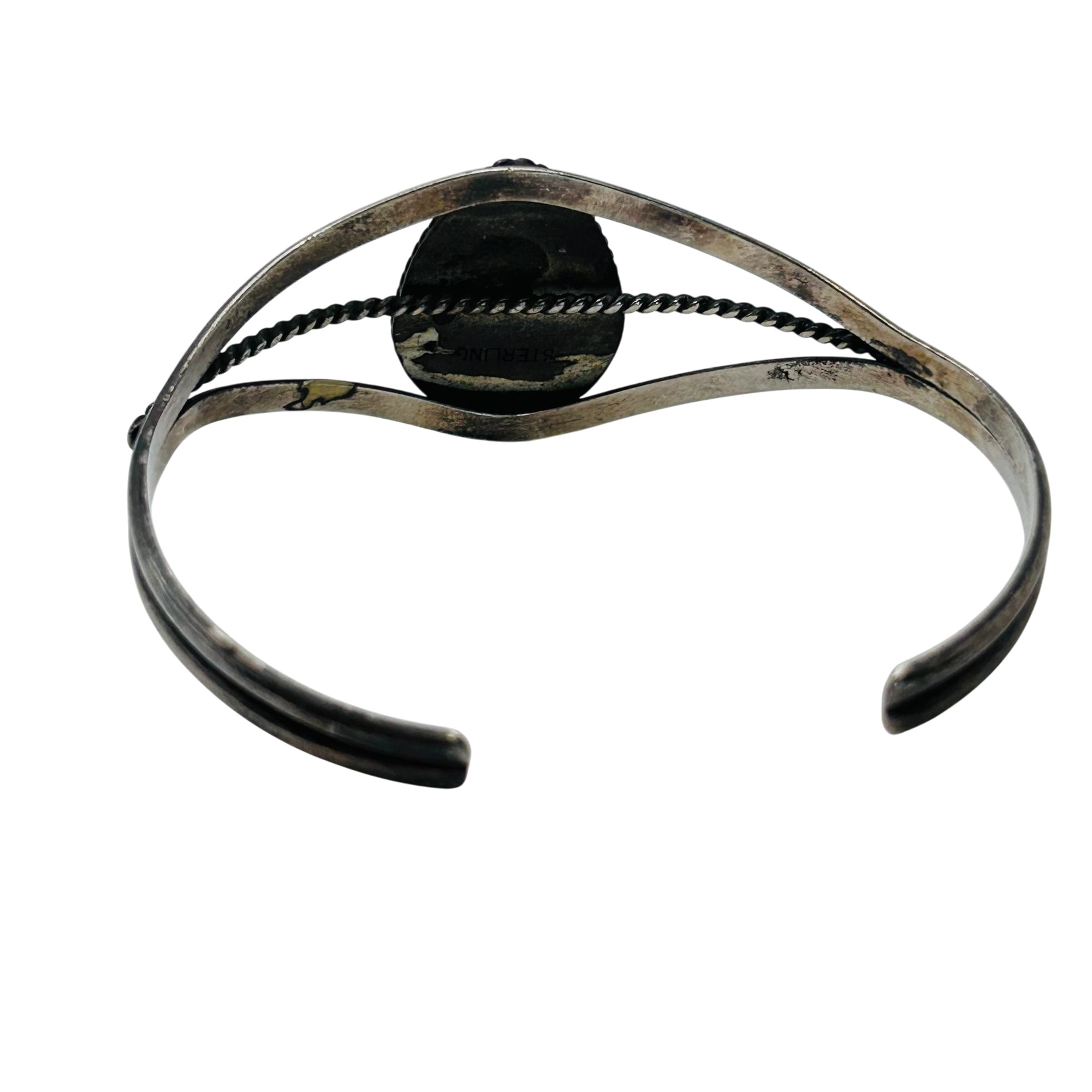 Navajo Sterling Onyx Cuff Bracelet