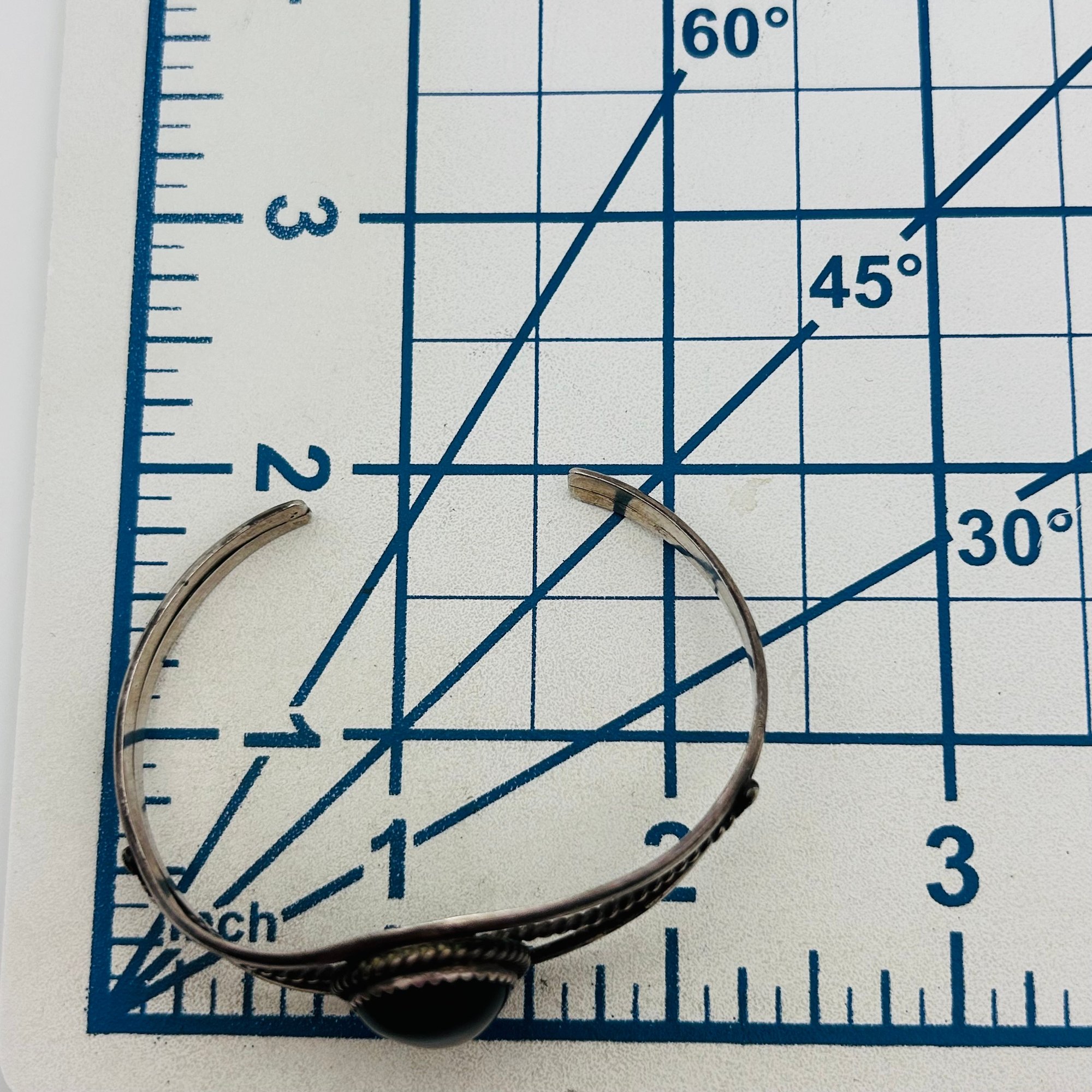 Navajo Sterling Onyx Cuff Bracelet