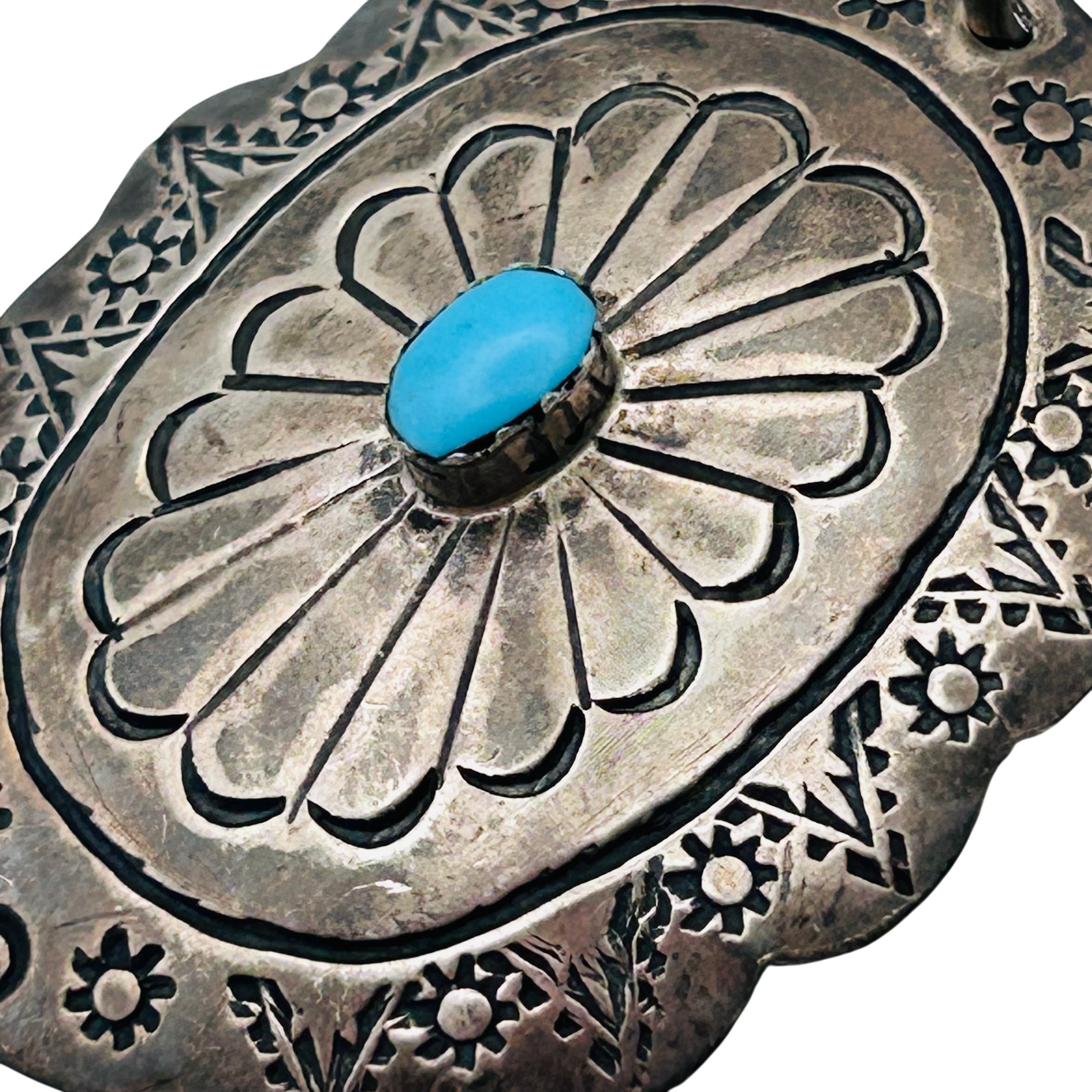 Vintage Native Sterling Turquoise Pendant