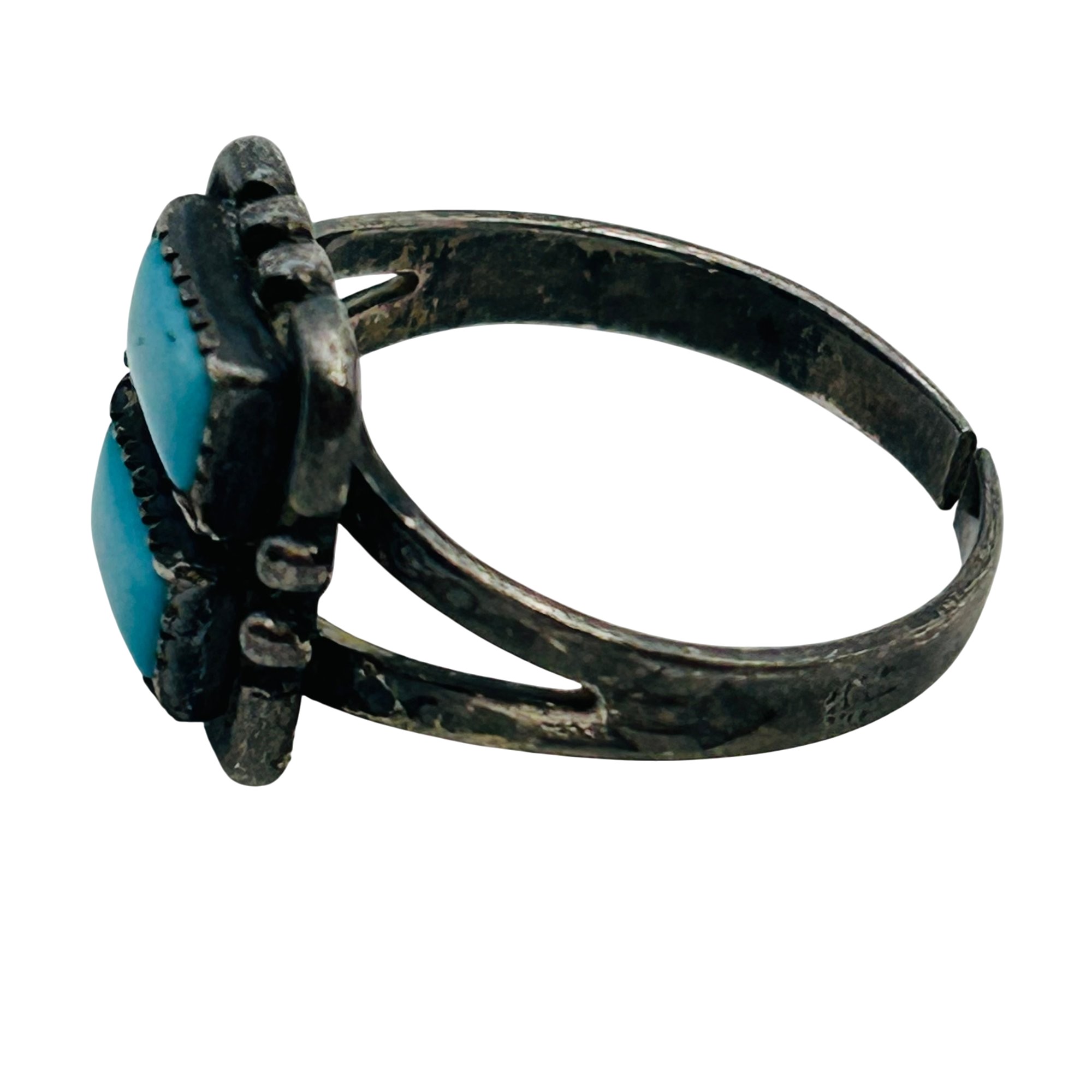 Native Sterling Turquoise Ring Sz 8