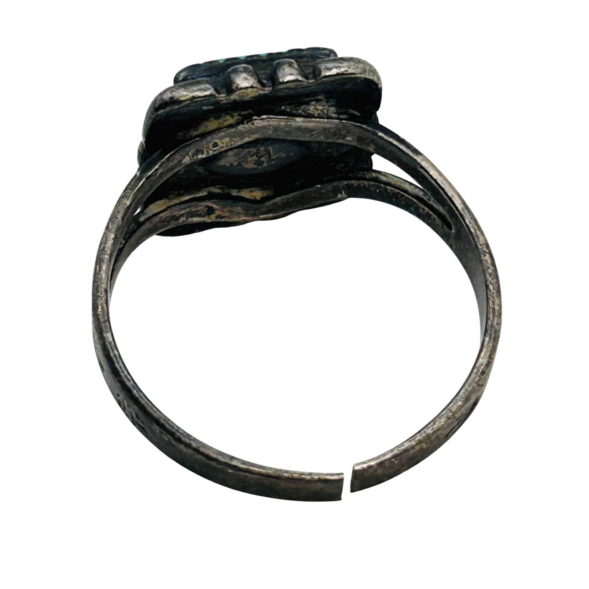 Native Sterling Turquoise Ring Sz 8