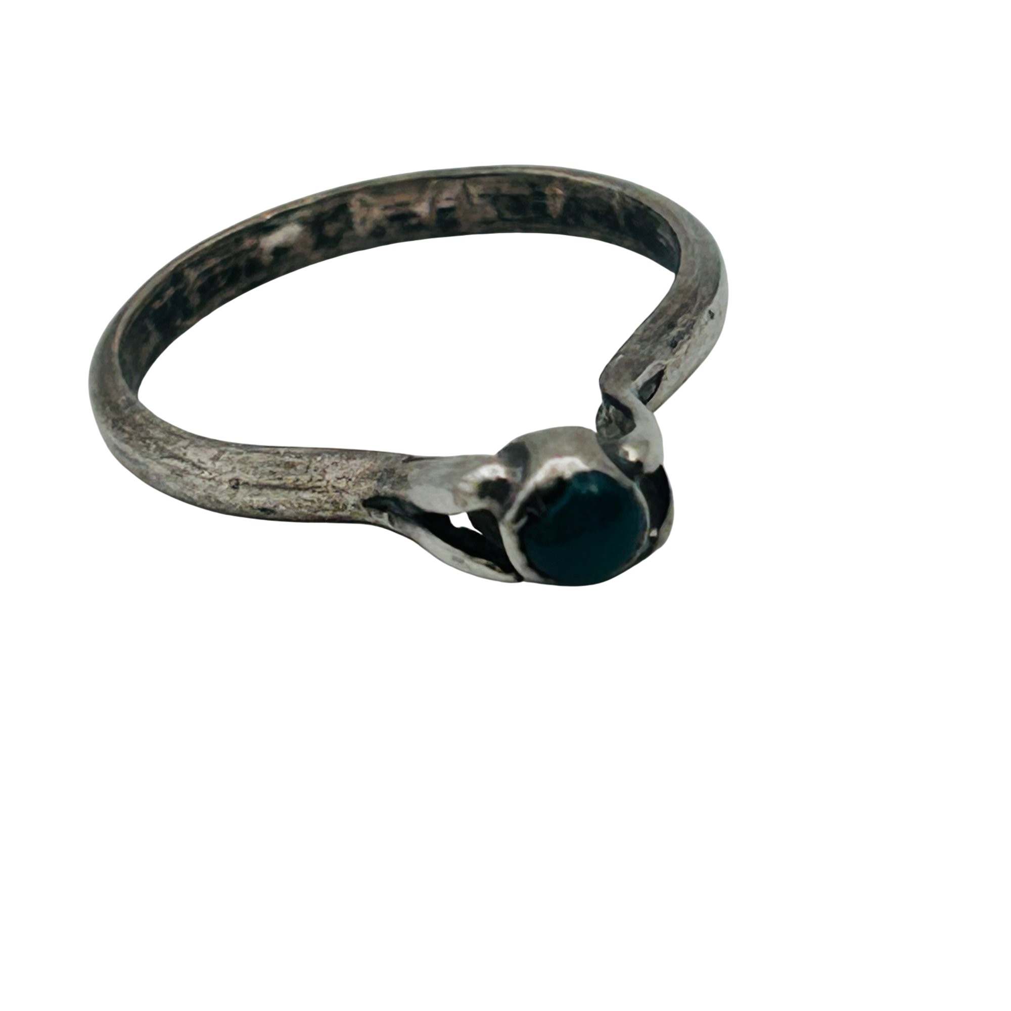 Southwest Sterling Malachite Ring Sz 6.5