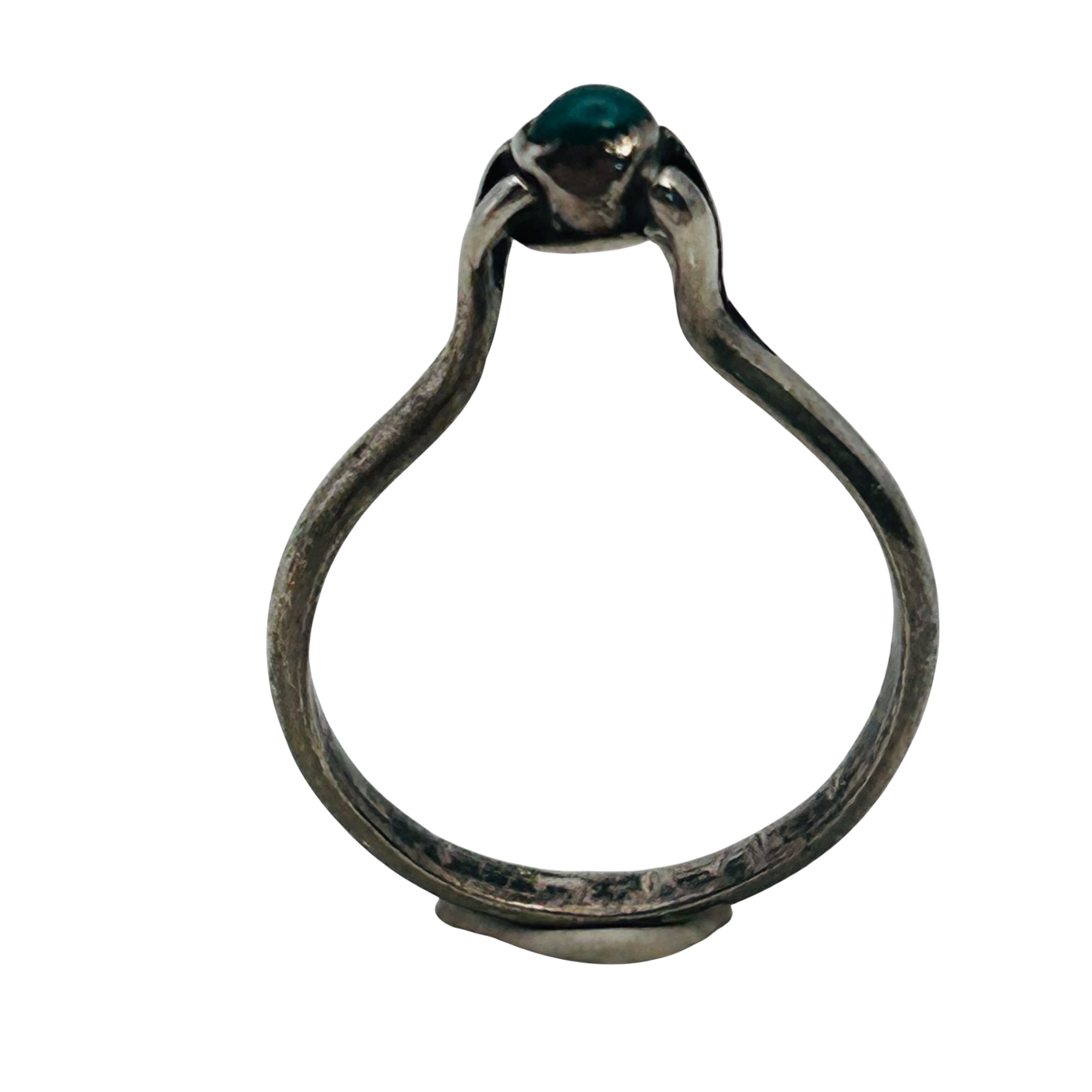 Southwest Sterling Malachite Ring Sz 6.5