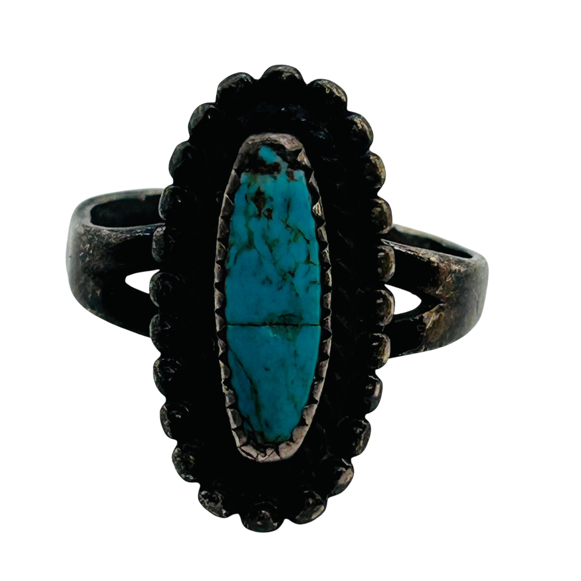 Bell Trading Post Sterling Turquoise Ring Sz 7