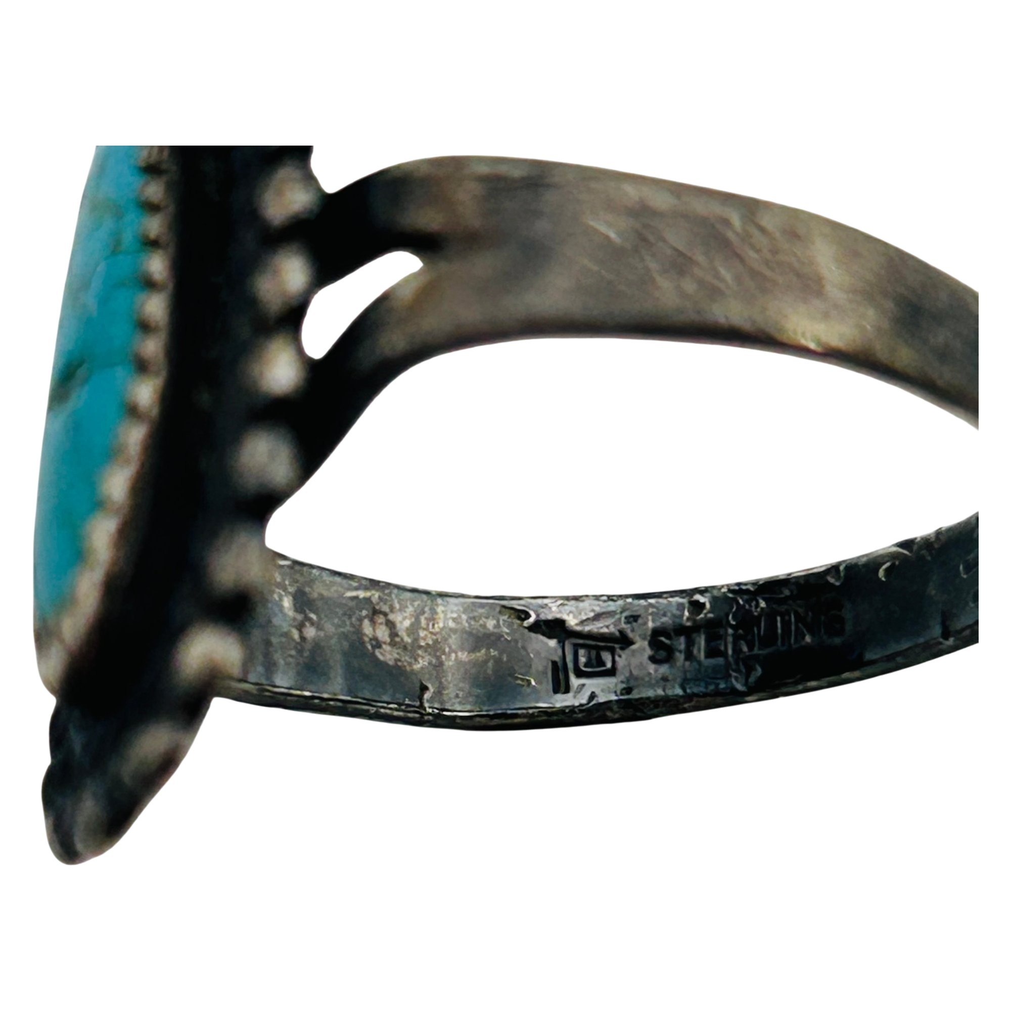 Bell Trading Post Sterling Turquoise Ring Sz 7
