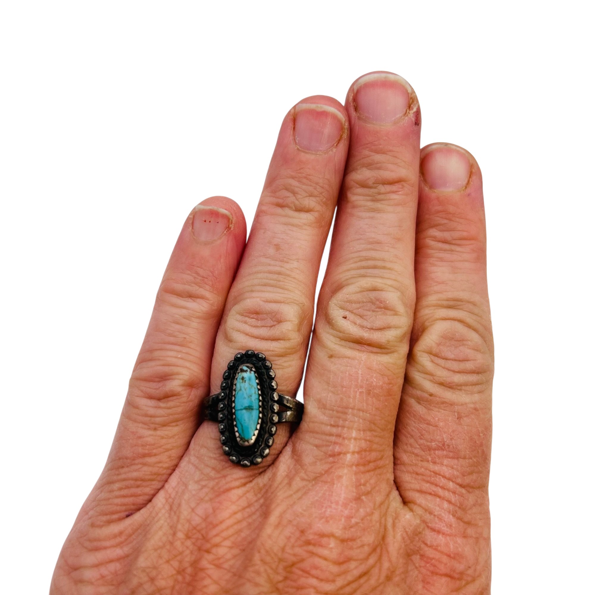 Bell Trading Post Sterling Turquoise Ring Sz 7