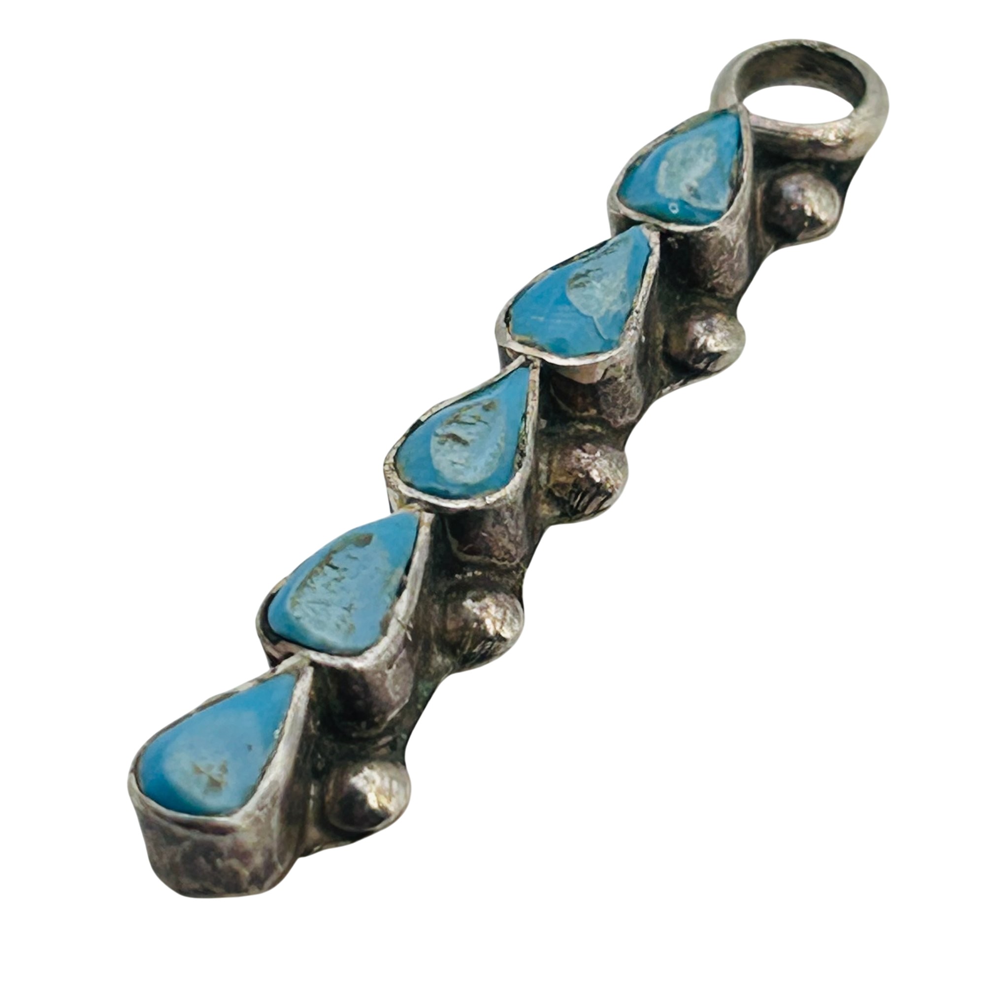 Zuni Sterling Turquoise Pendant