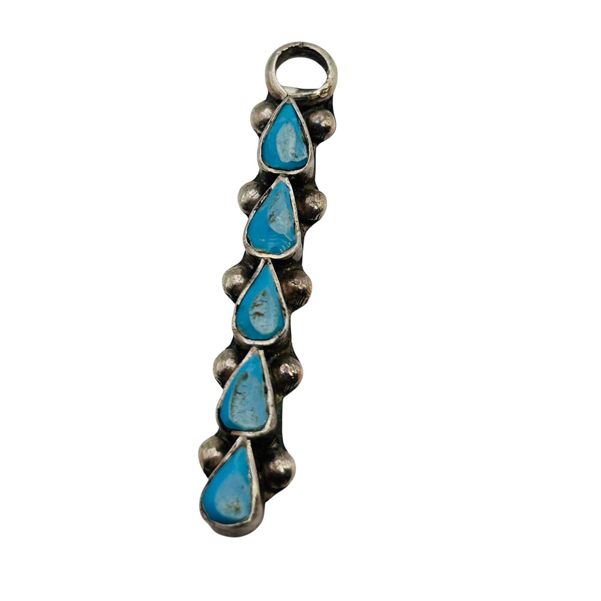 Zuni Sterling Turquoise Pendant