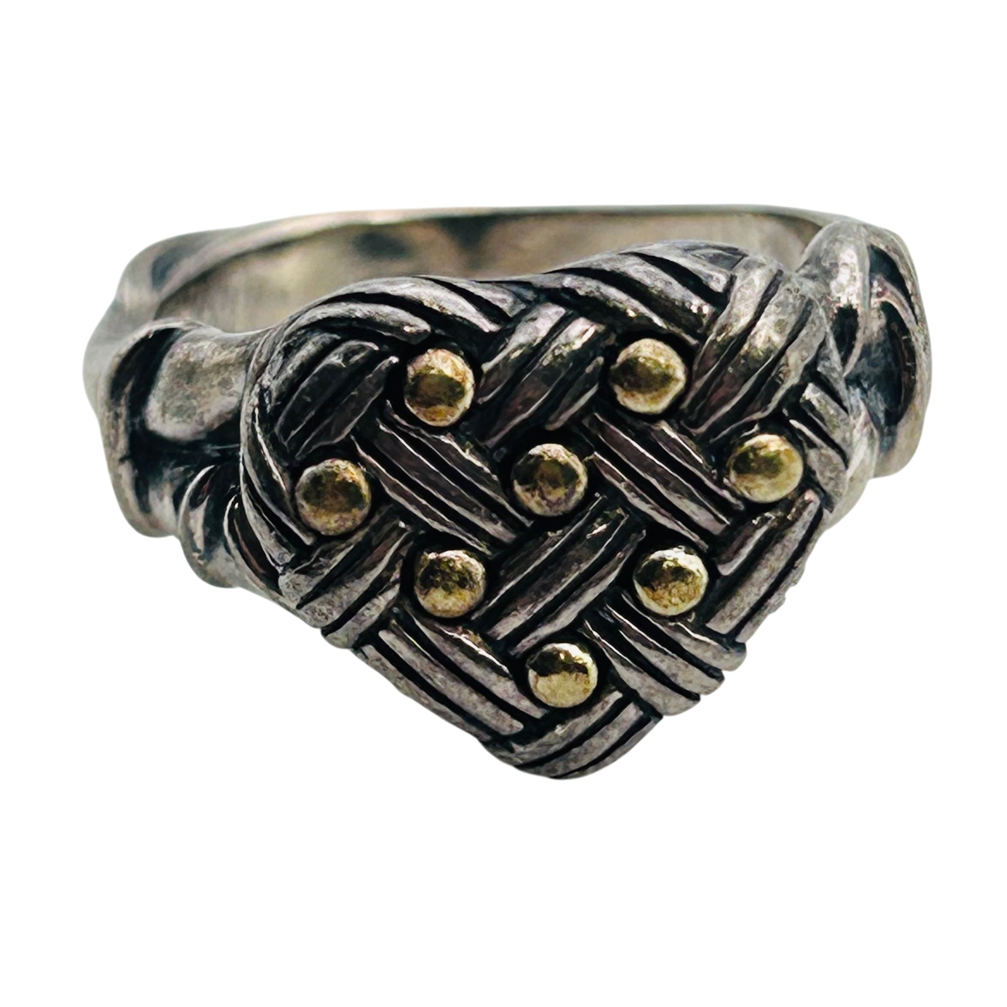 Ann King Sterling And 18k Heart Ring Sz 8