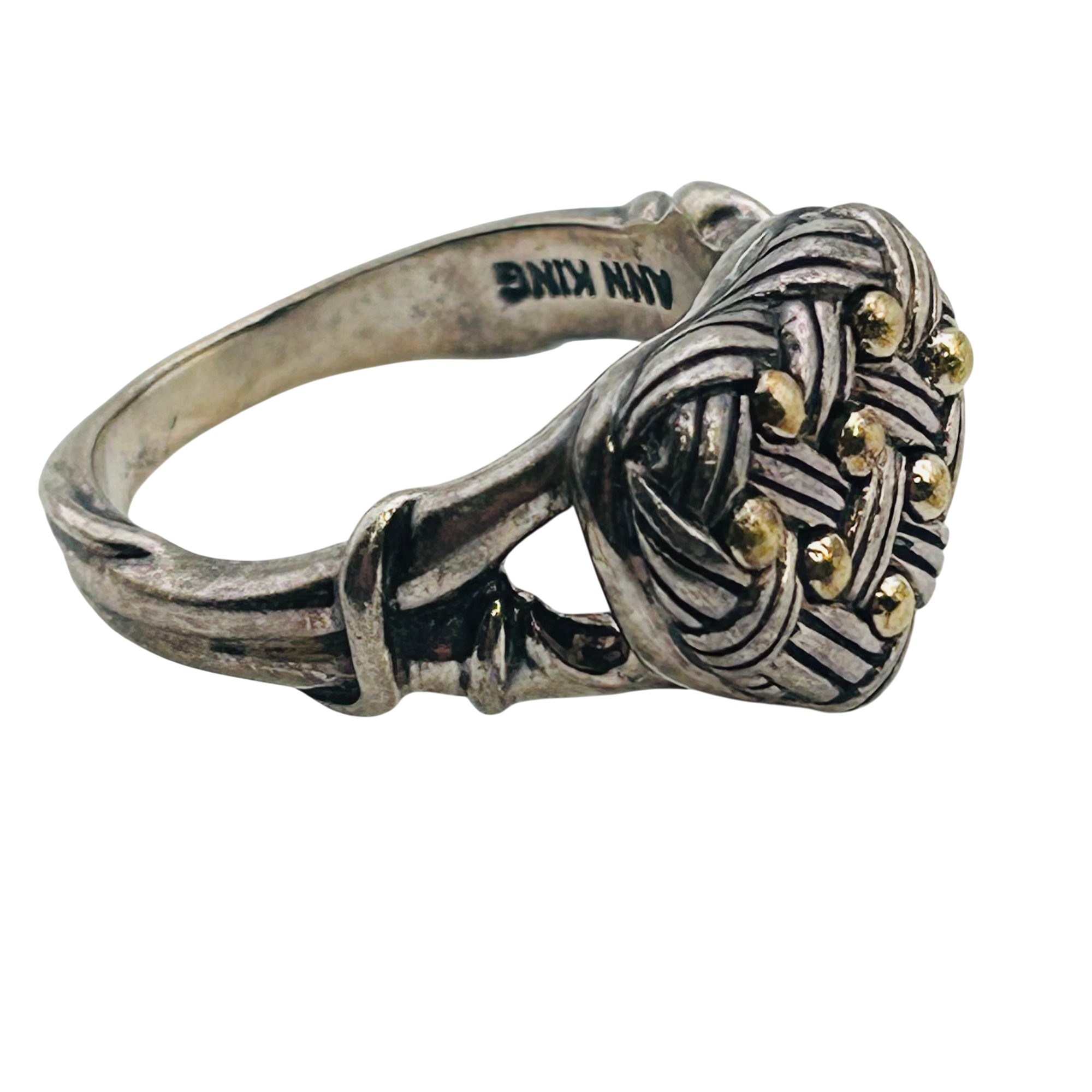 Ann King Sterling And 18k Heart Ring Sz 8