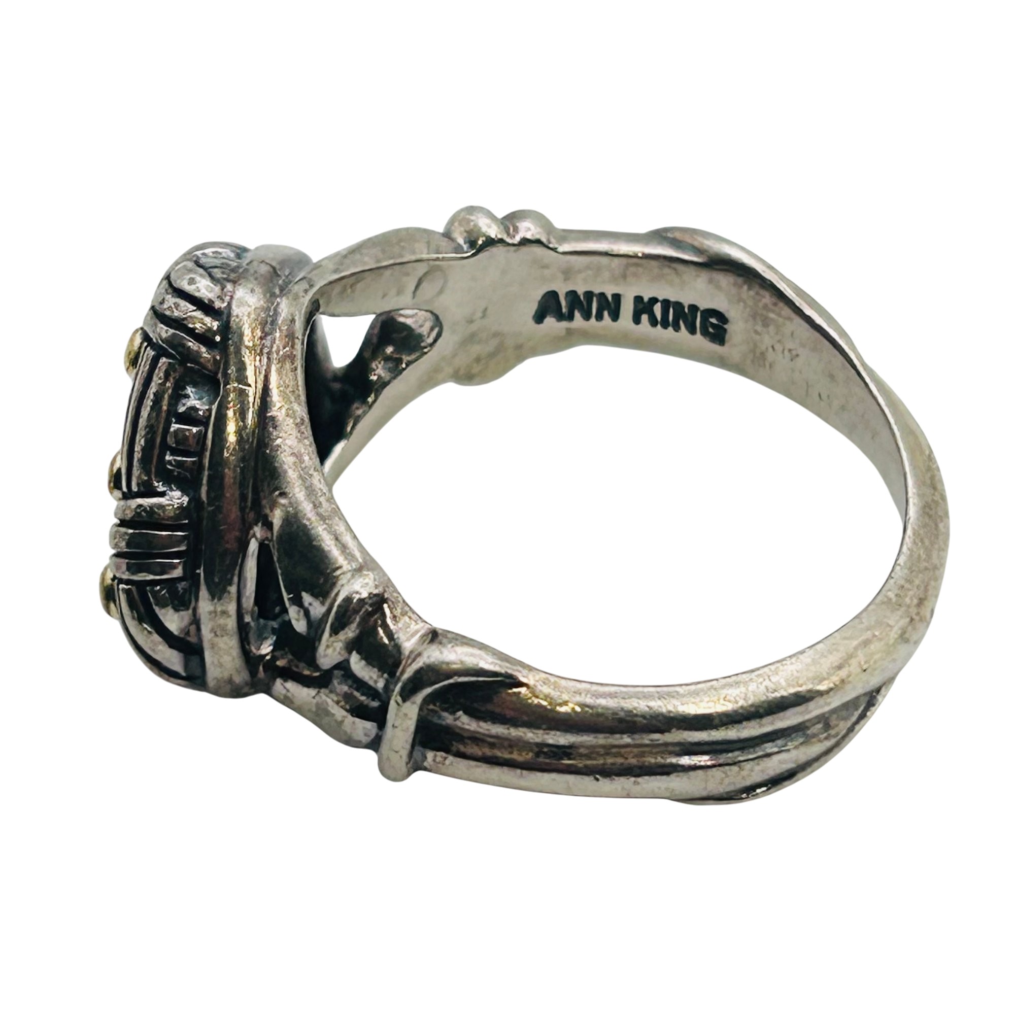 Ann King Sterling And 18k Heart Ring Sz 8