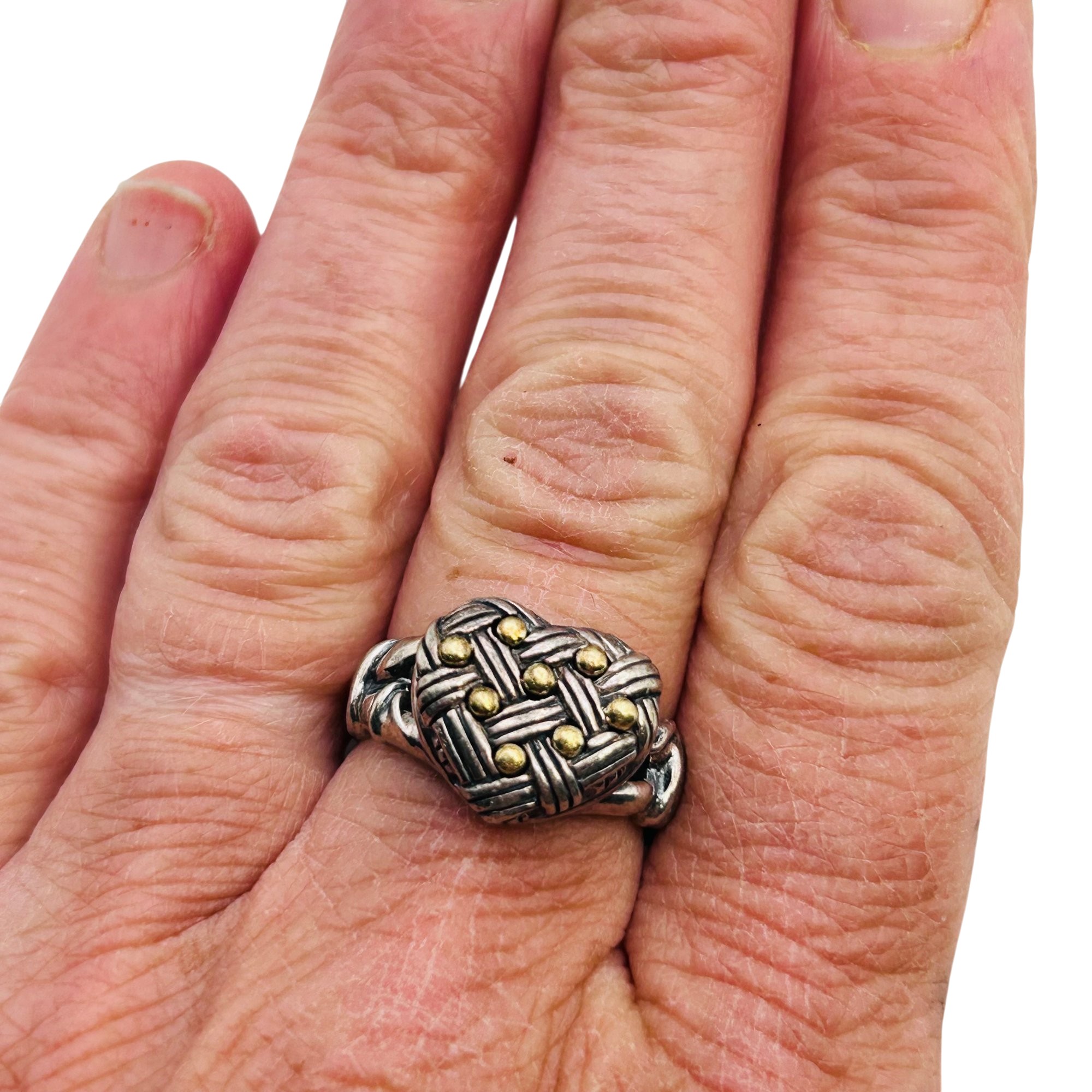 Ann King Sterling And 18k Heart Ring Sz 8