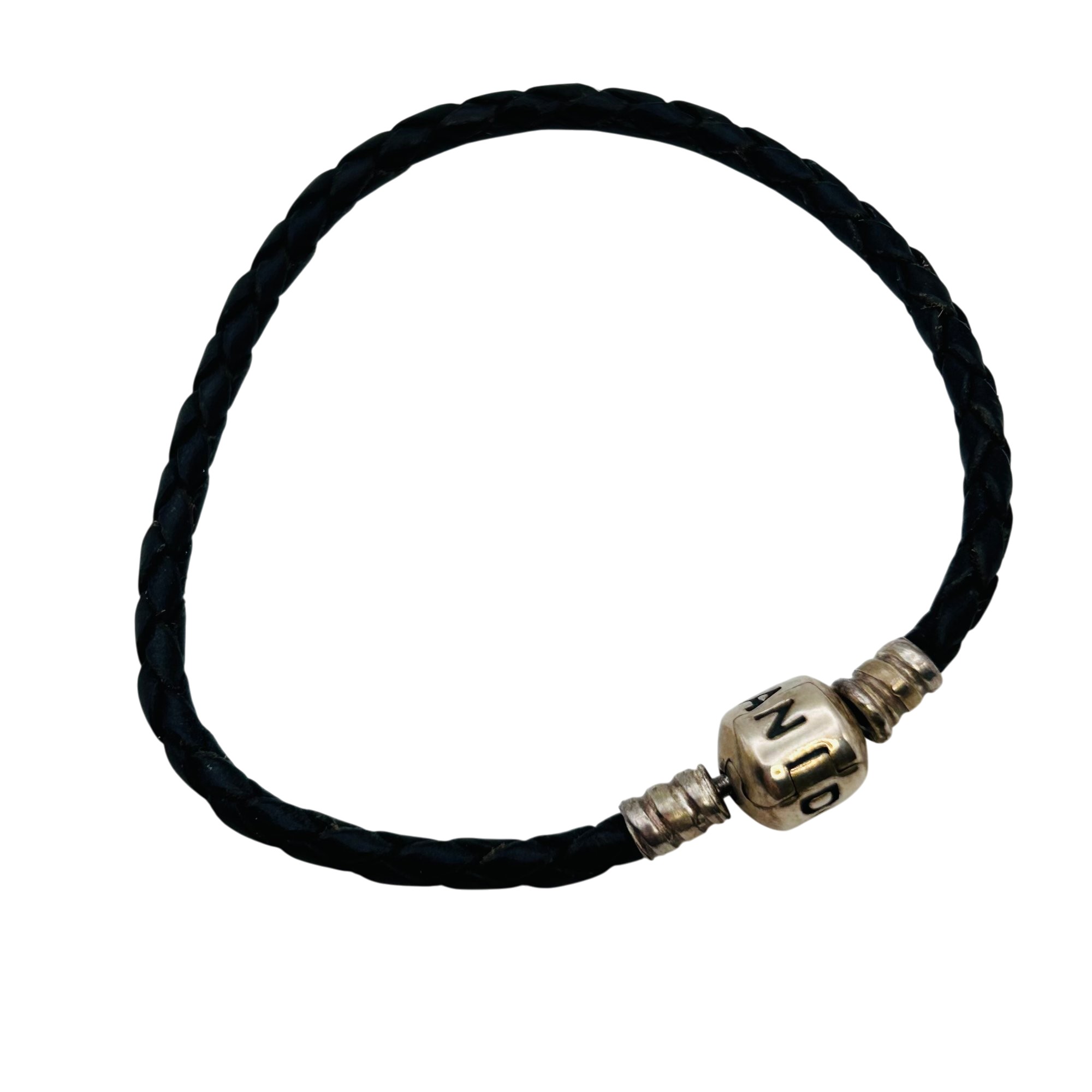 Pandora Sterling Leather Braided Bracelet