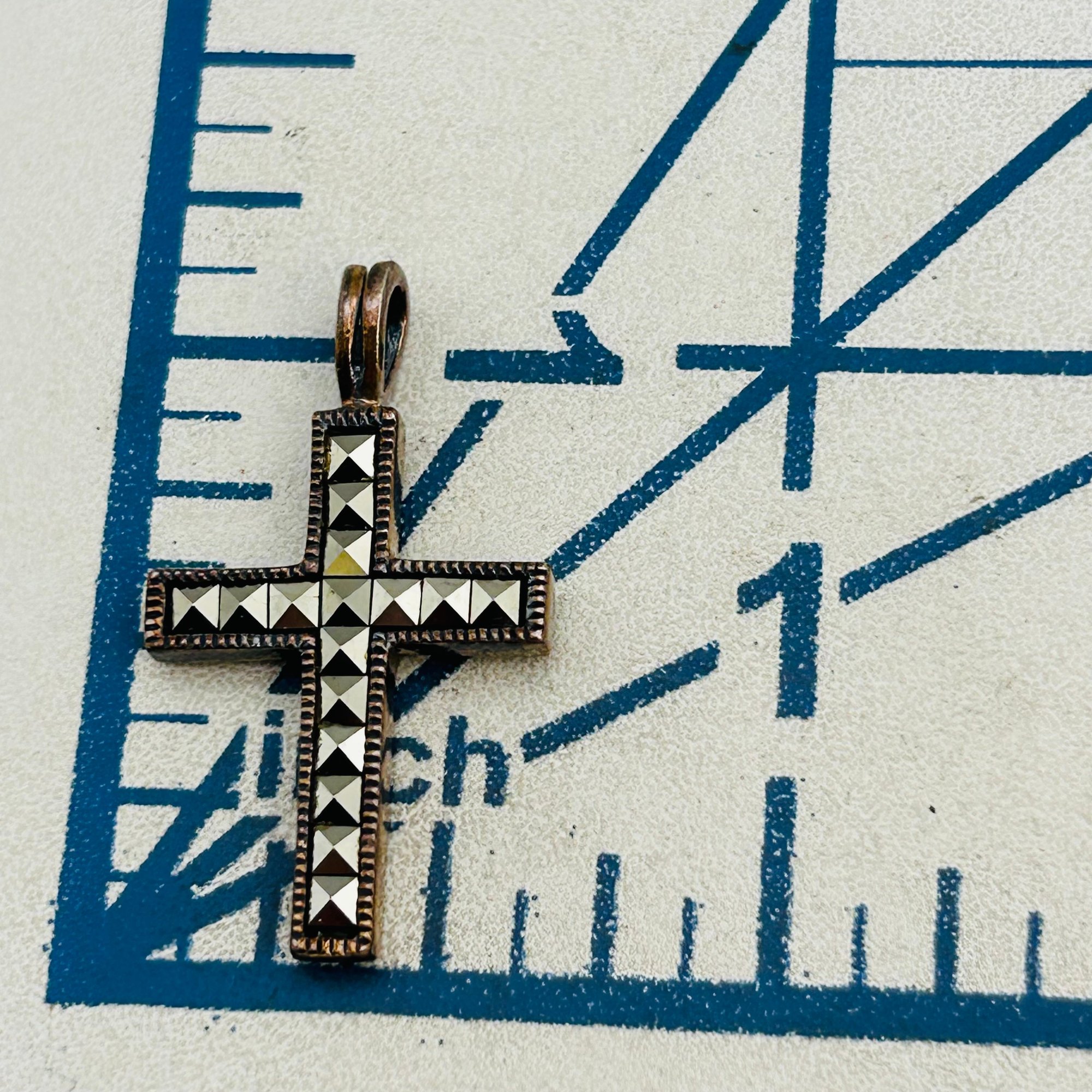 Judith Jack Sterling Marcasite Cross Pendant