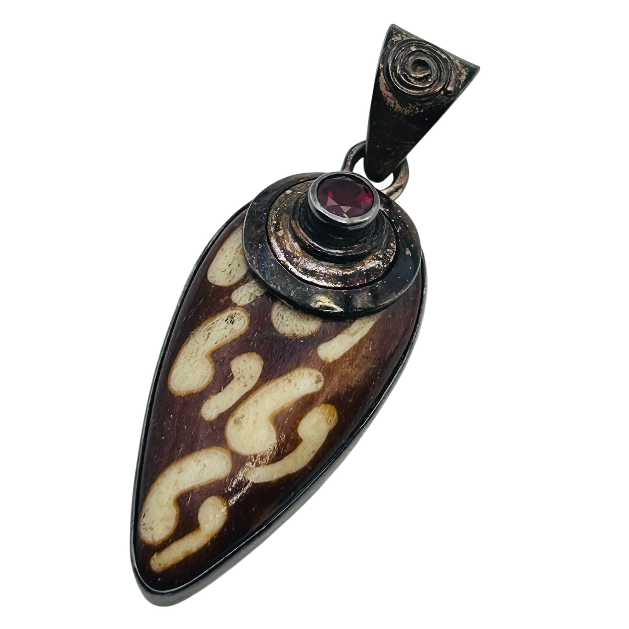 Sajen Sterling Jasper And Garnet Pendant