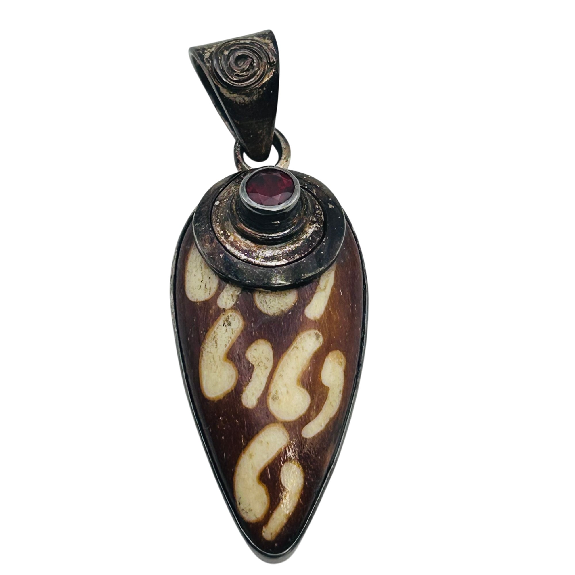Sajen Sterling Jasper And Garnet Pendant