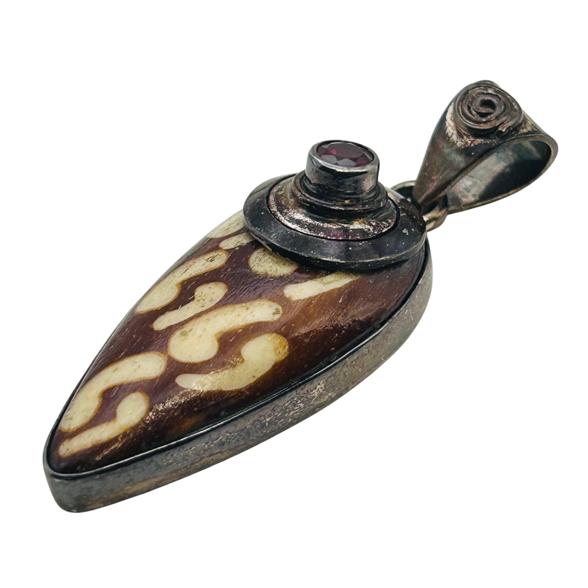 Sajen Sterling Jasper And Garnet Pendant