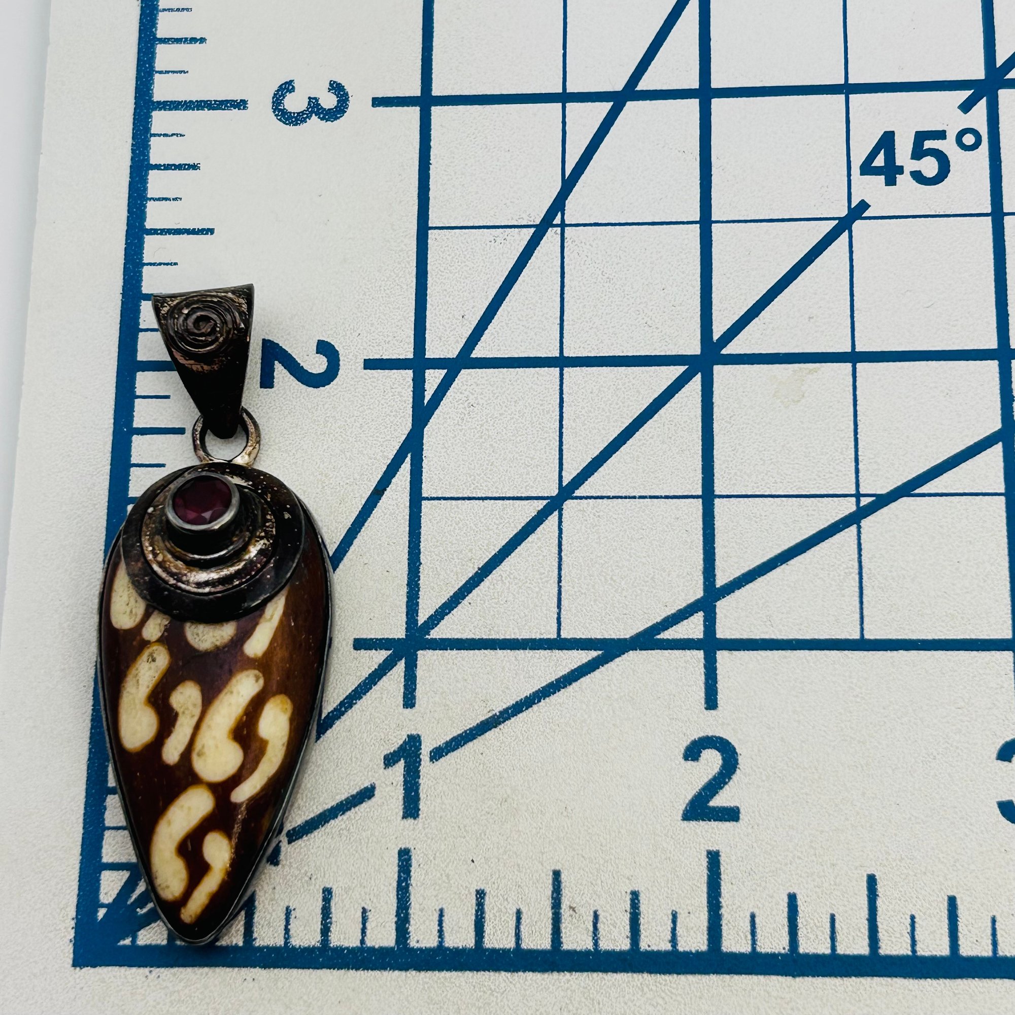 Sajen Sterling Jasper And Garnet Pendant