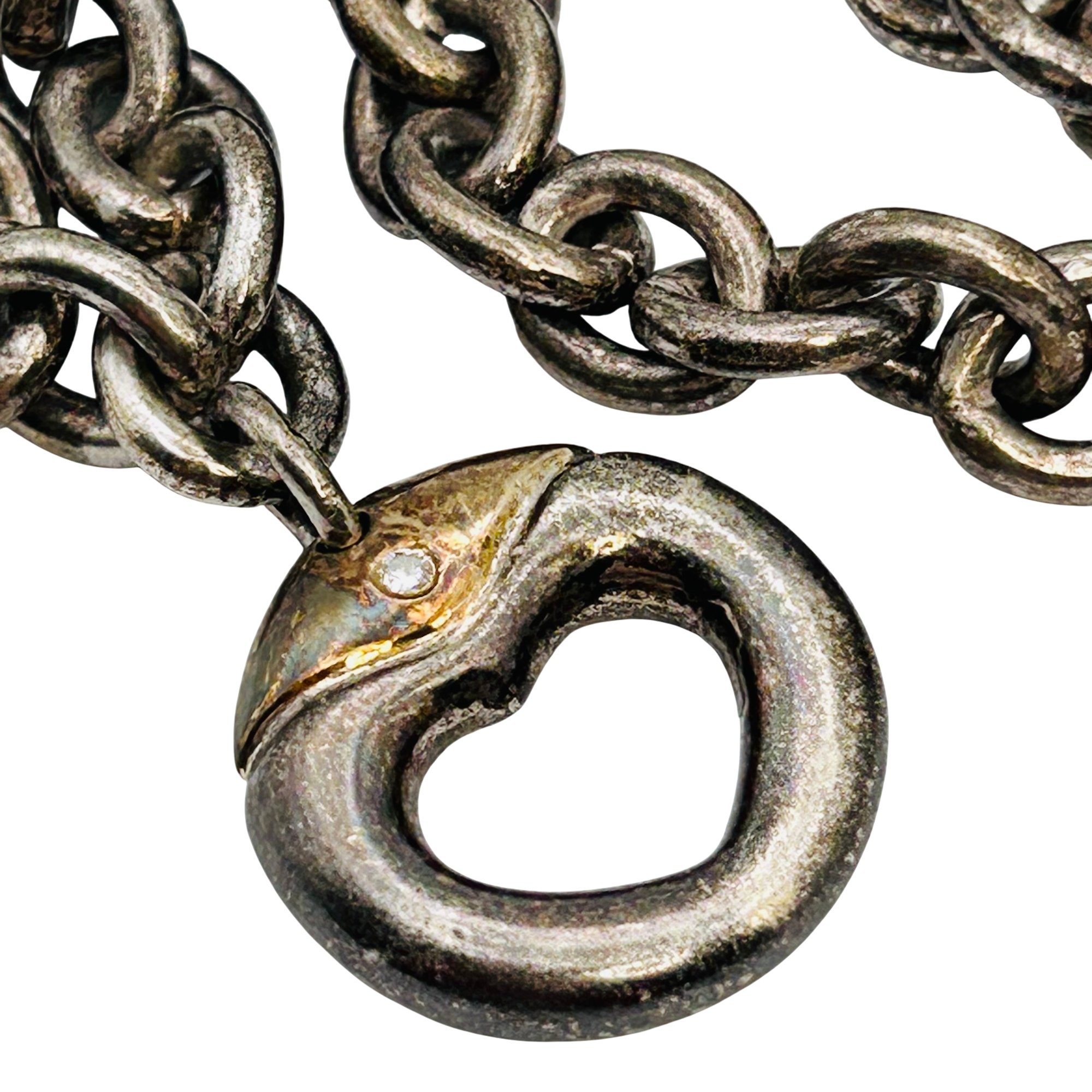 Sterling Diamond Heart Pendant Cable Chain Necklace