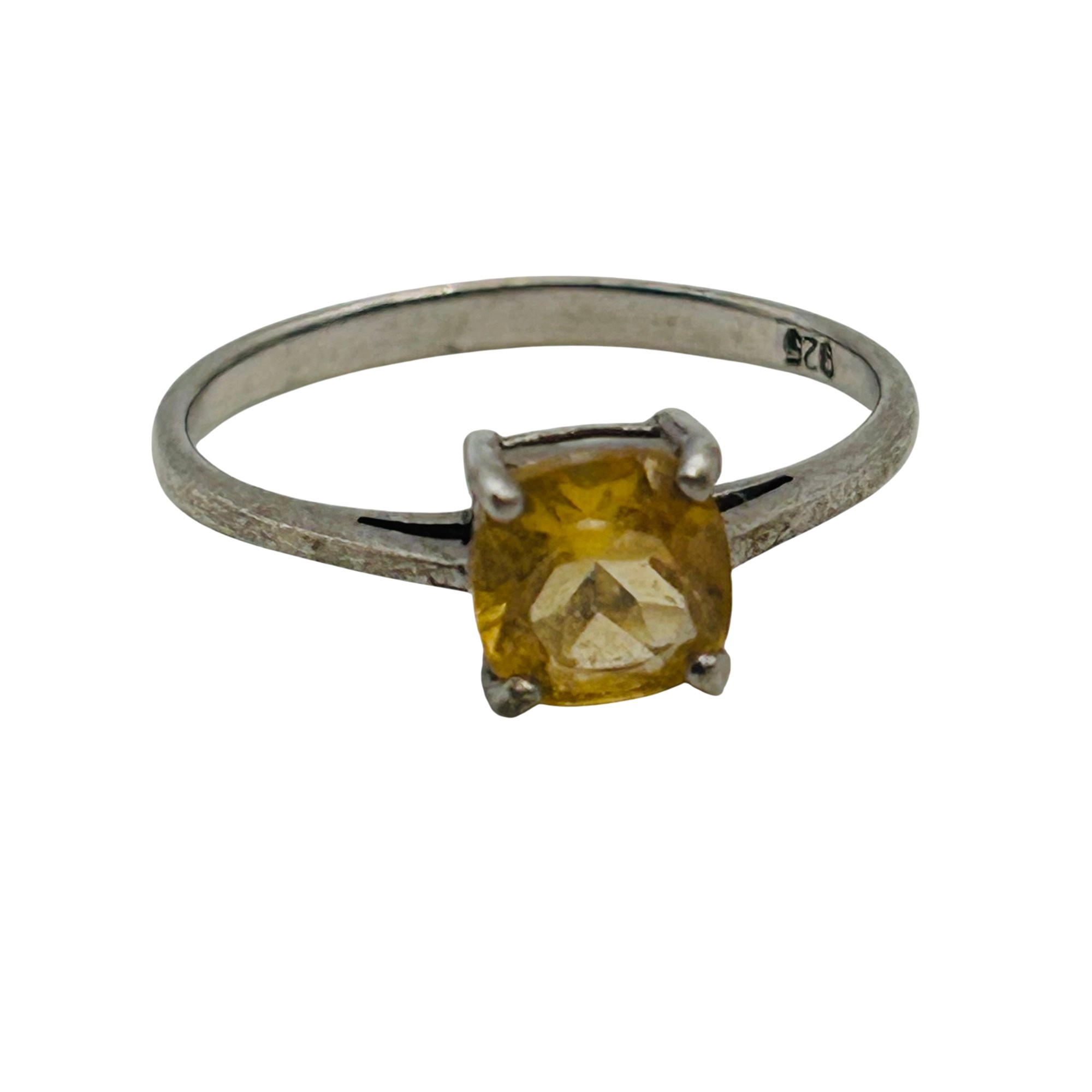 Sterling Citrine Ring Sz 7