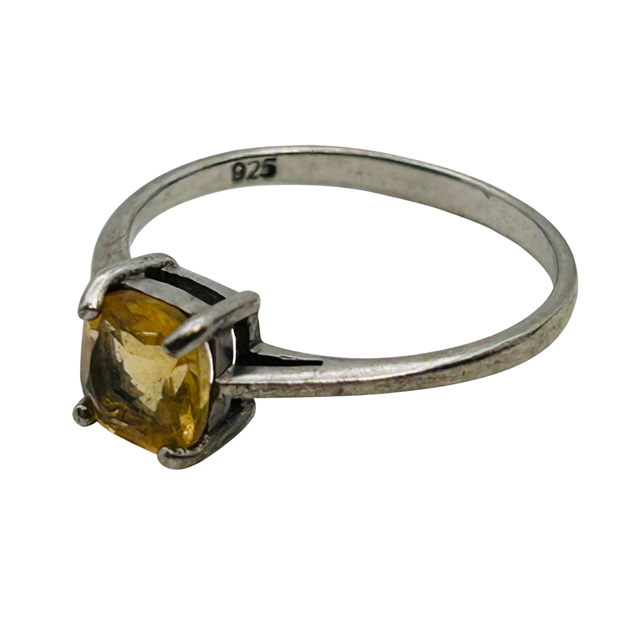 Sterling Citrine Ring Sz 7