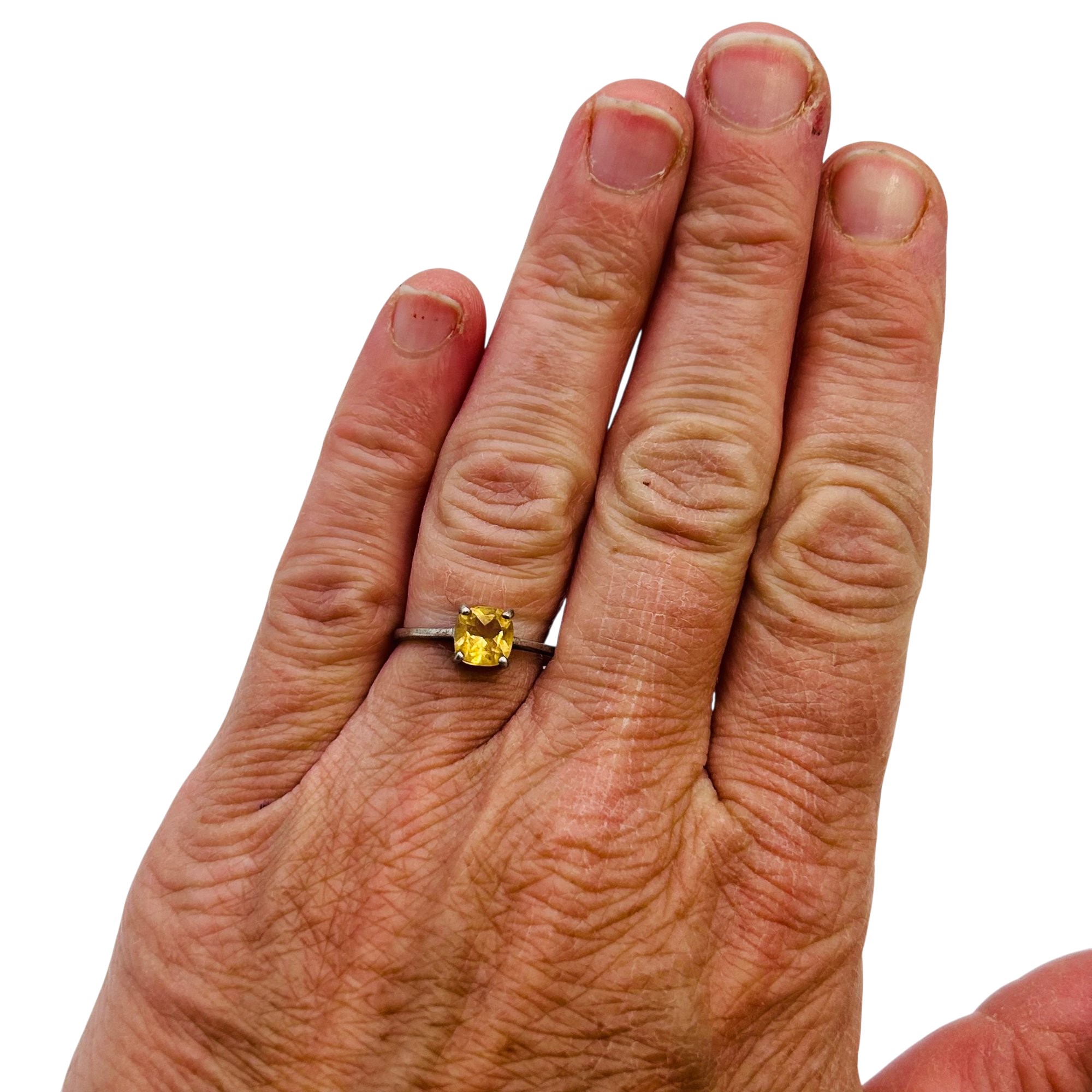 Sterling Citrine Ring Sz 7