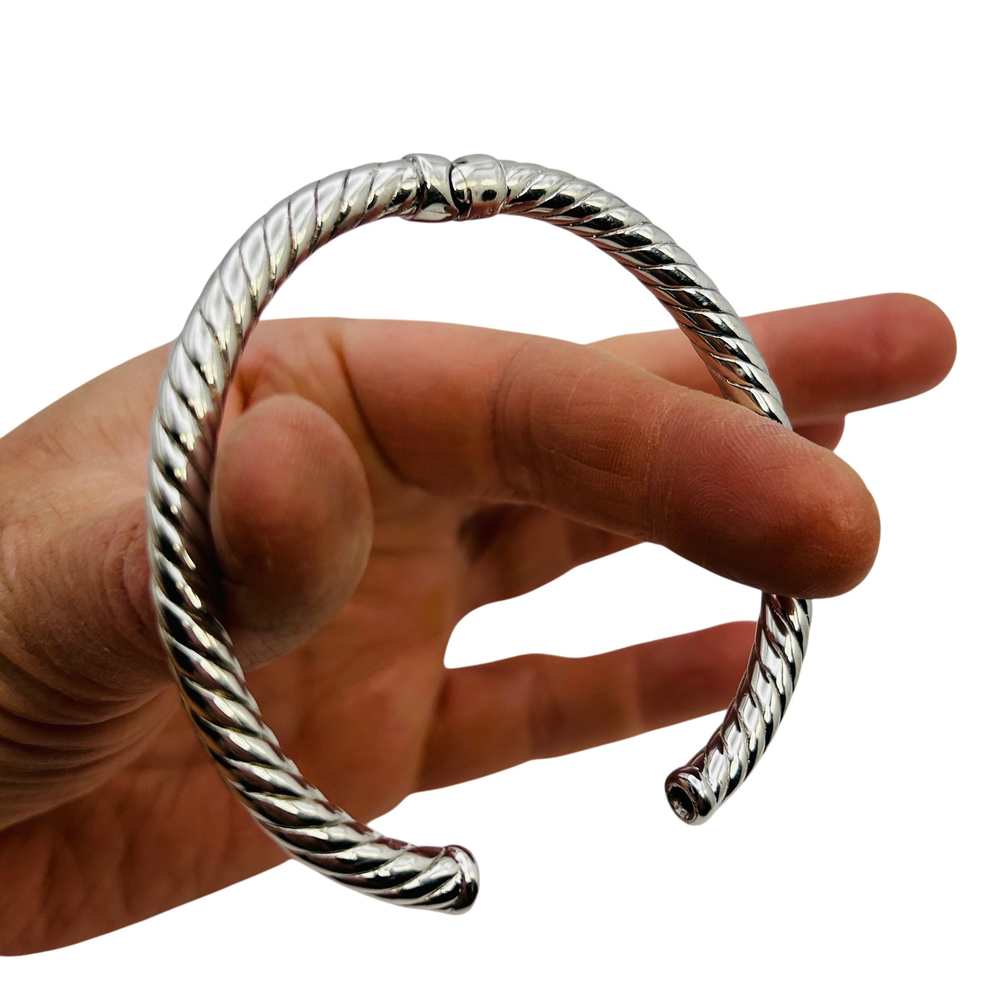 Signed Sterling Hinge Bangle Bracelet