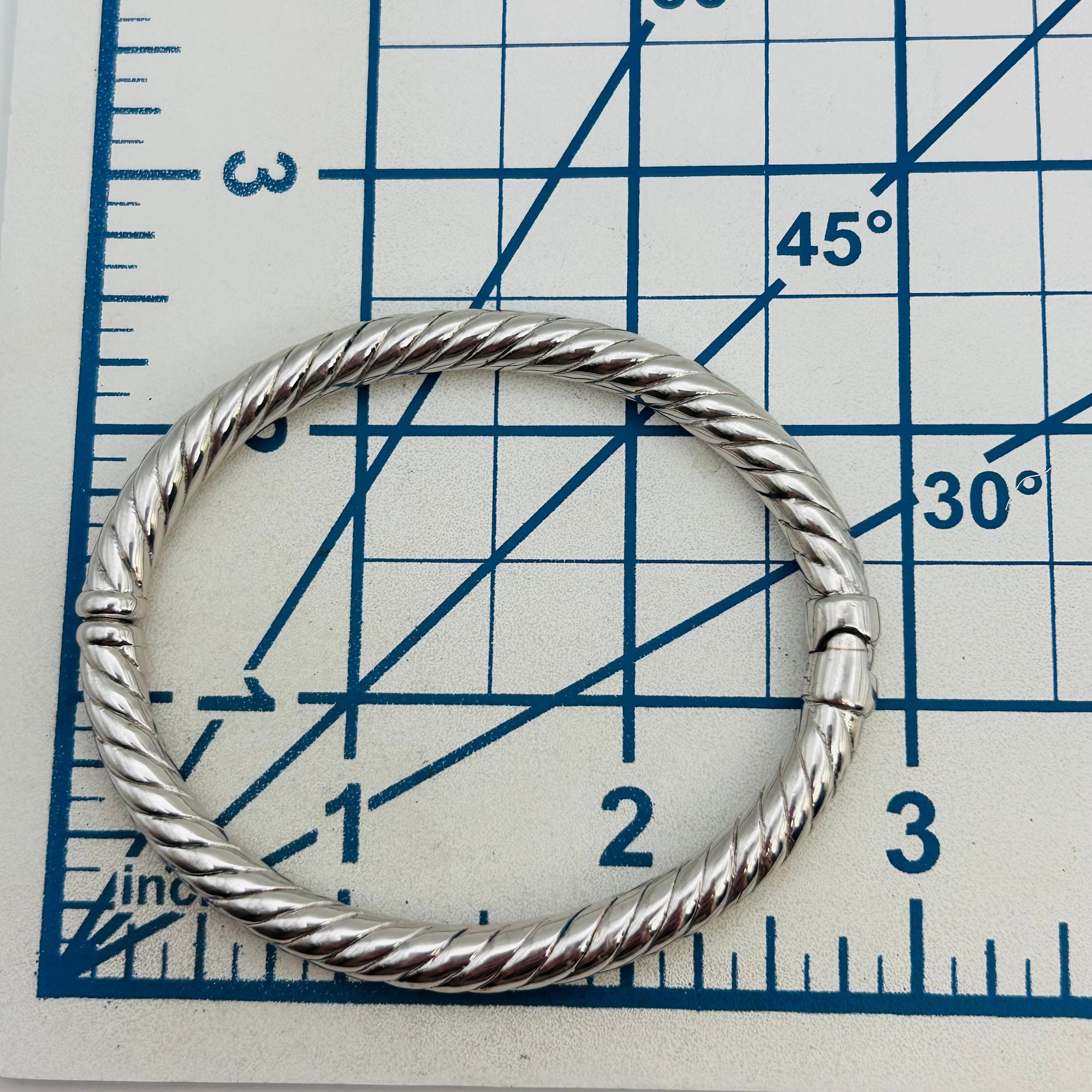 Signed Sterling Hinge Bangle Bracelet