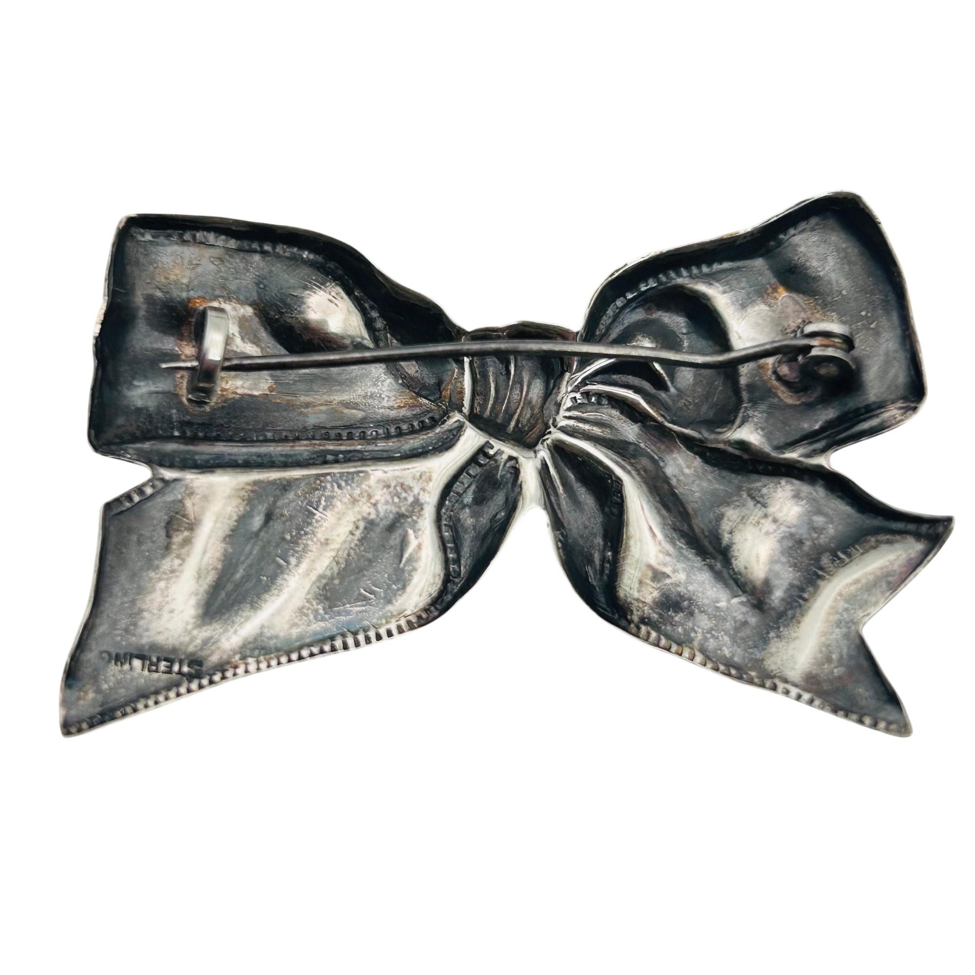 Vintage Sterling Bow Brooch