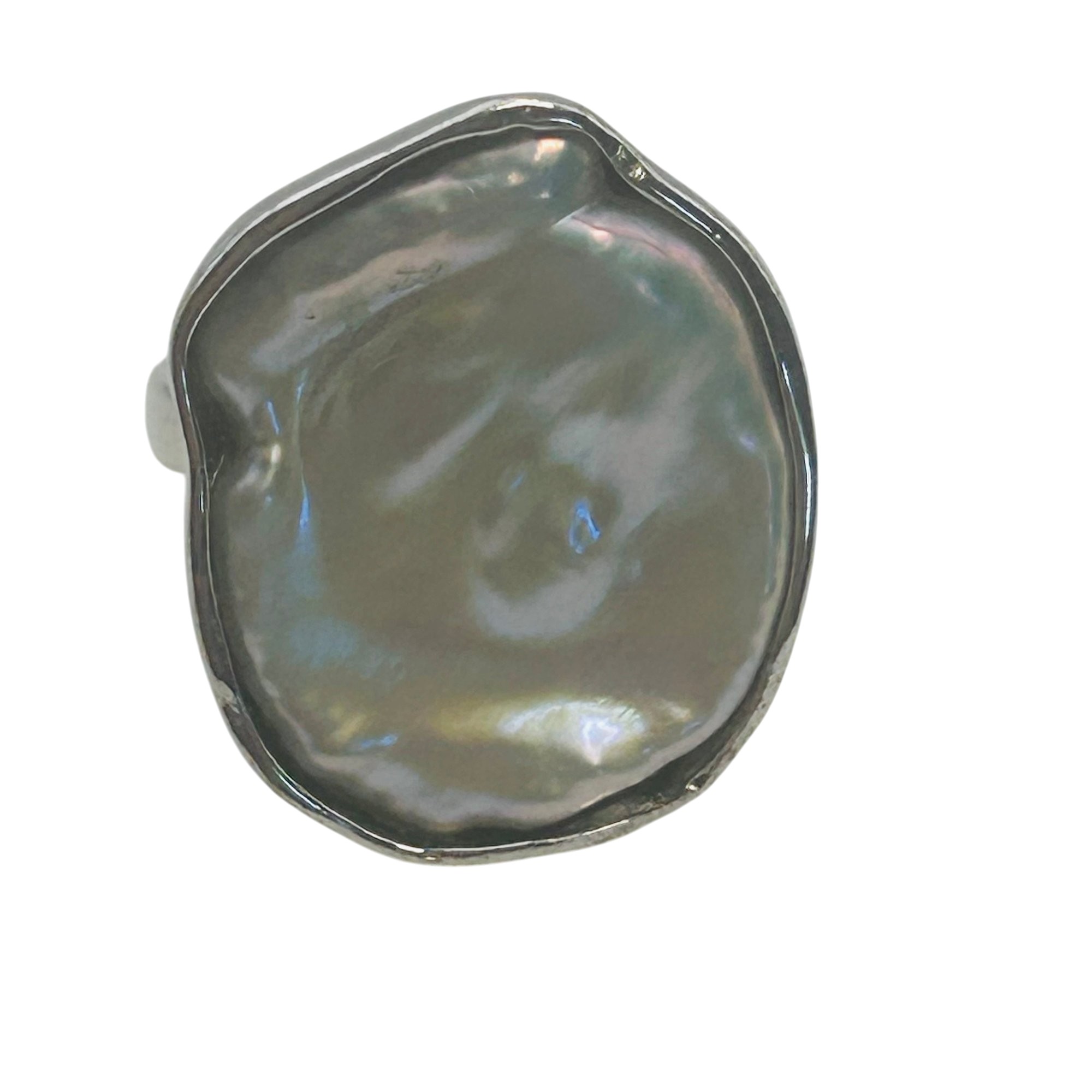 Signed Sterling Mother Of Pearl Ring Sz 6