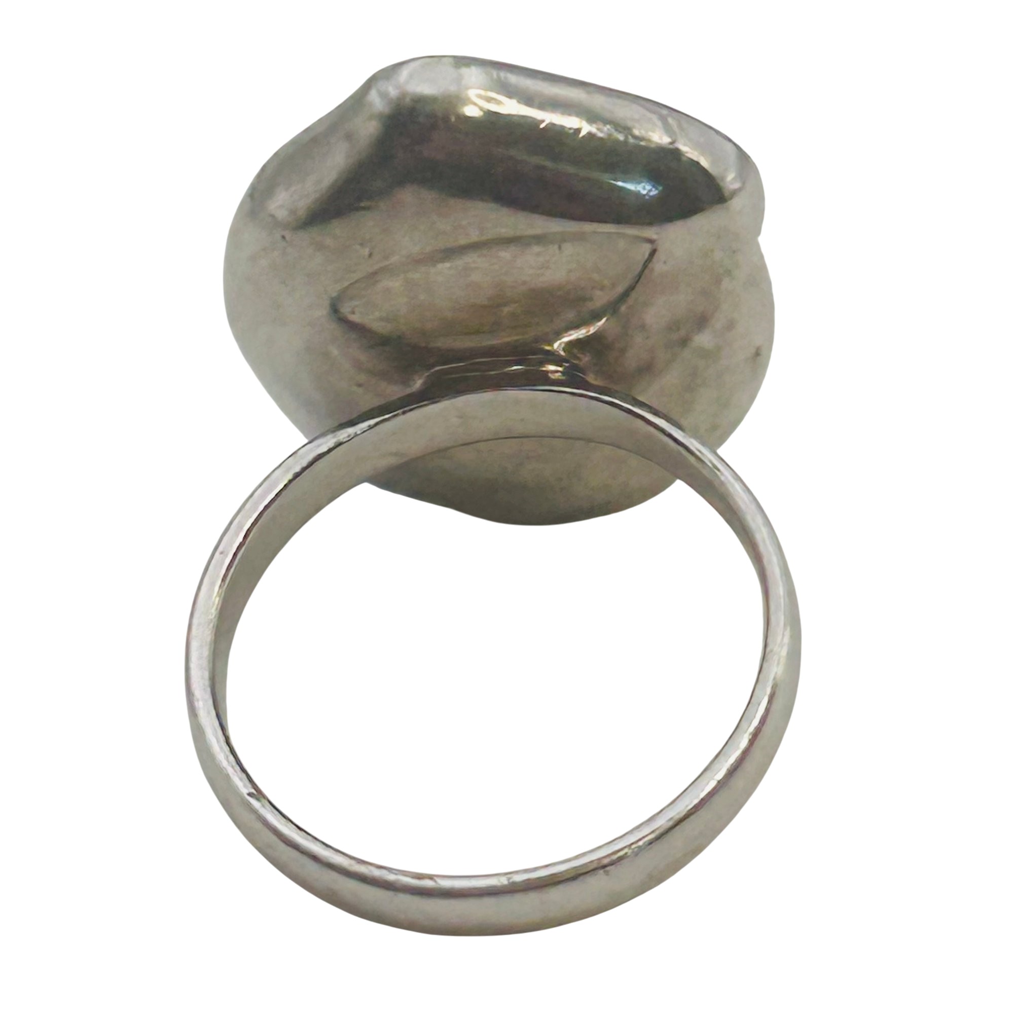Signed Sterling Mother Of Pearl Ring Sz 6