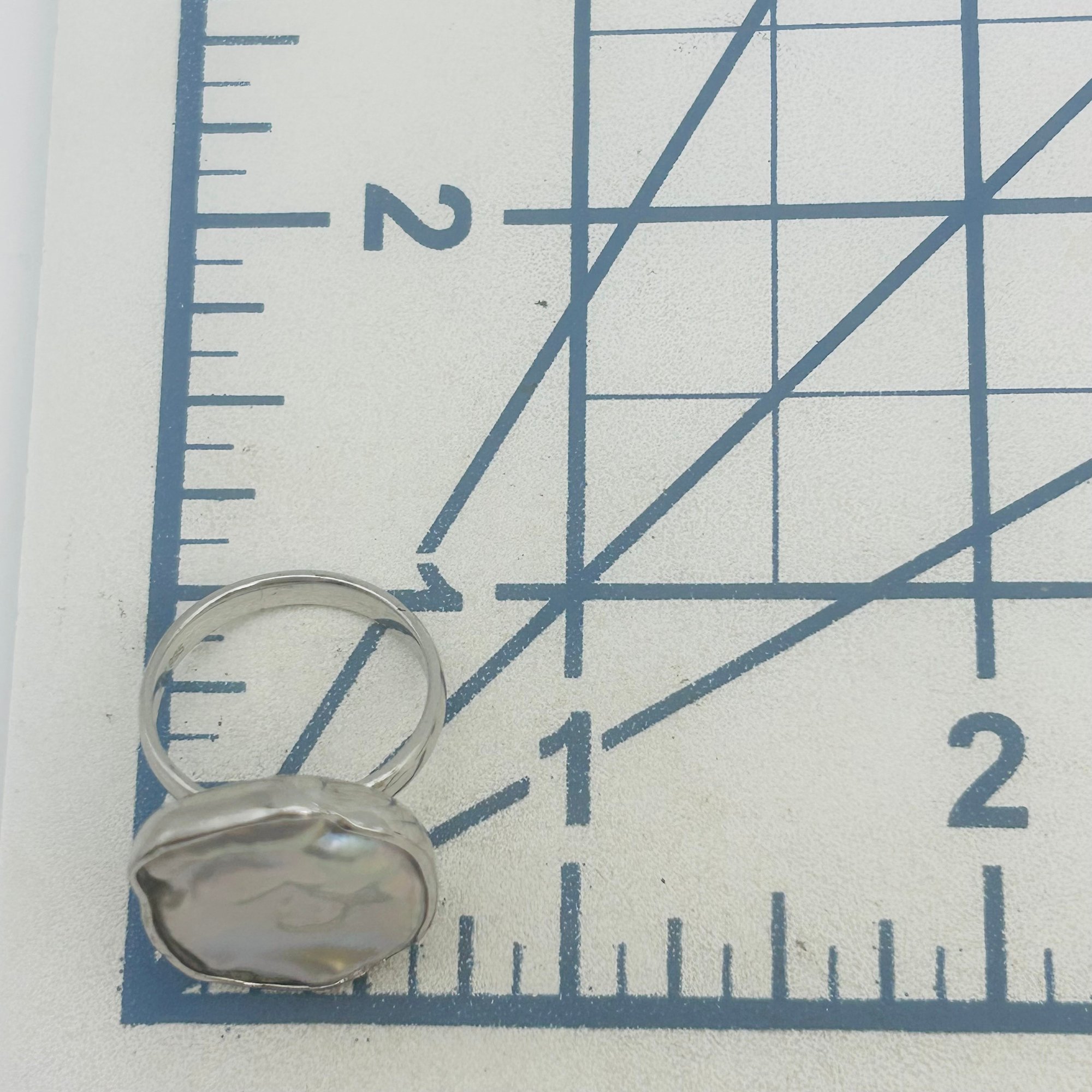 Signed Sterling Mother Of Pearl Ring Sz 6