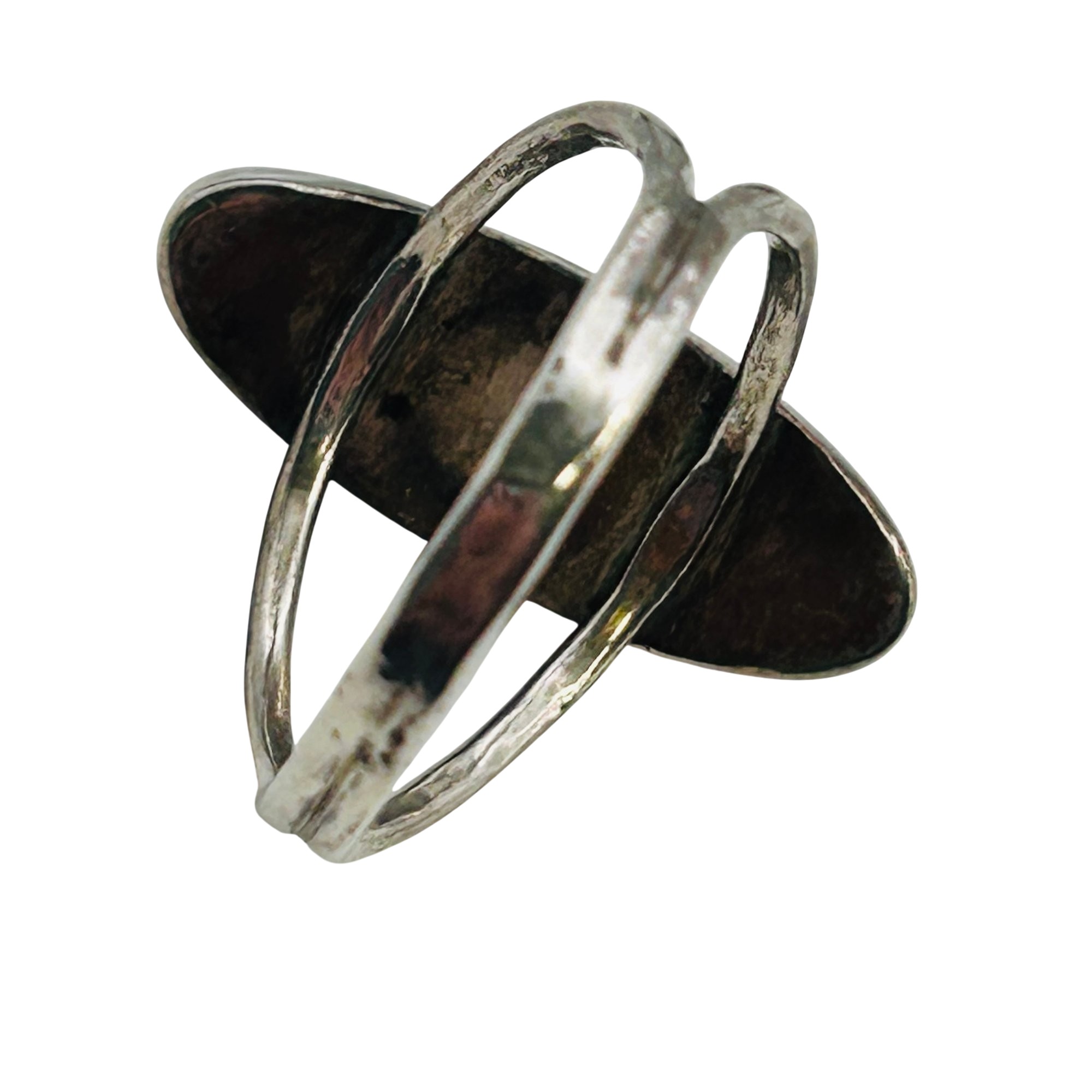 Sterling Banded Agate Ring Sz 7.5